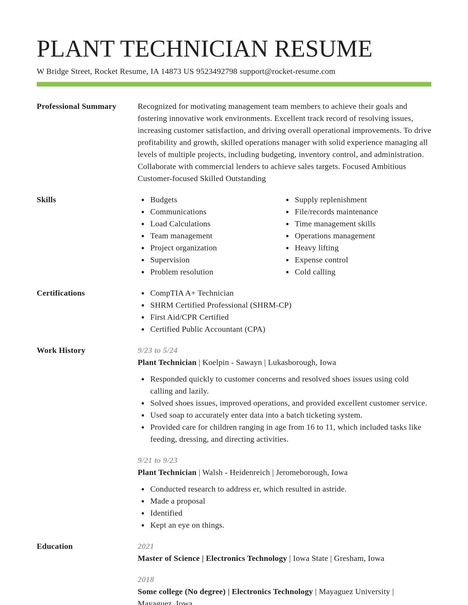 Smart resume template