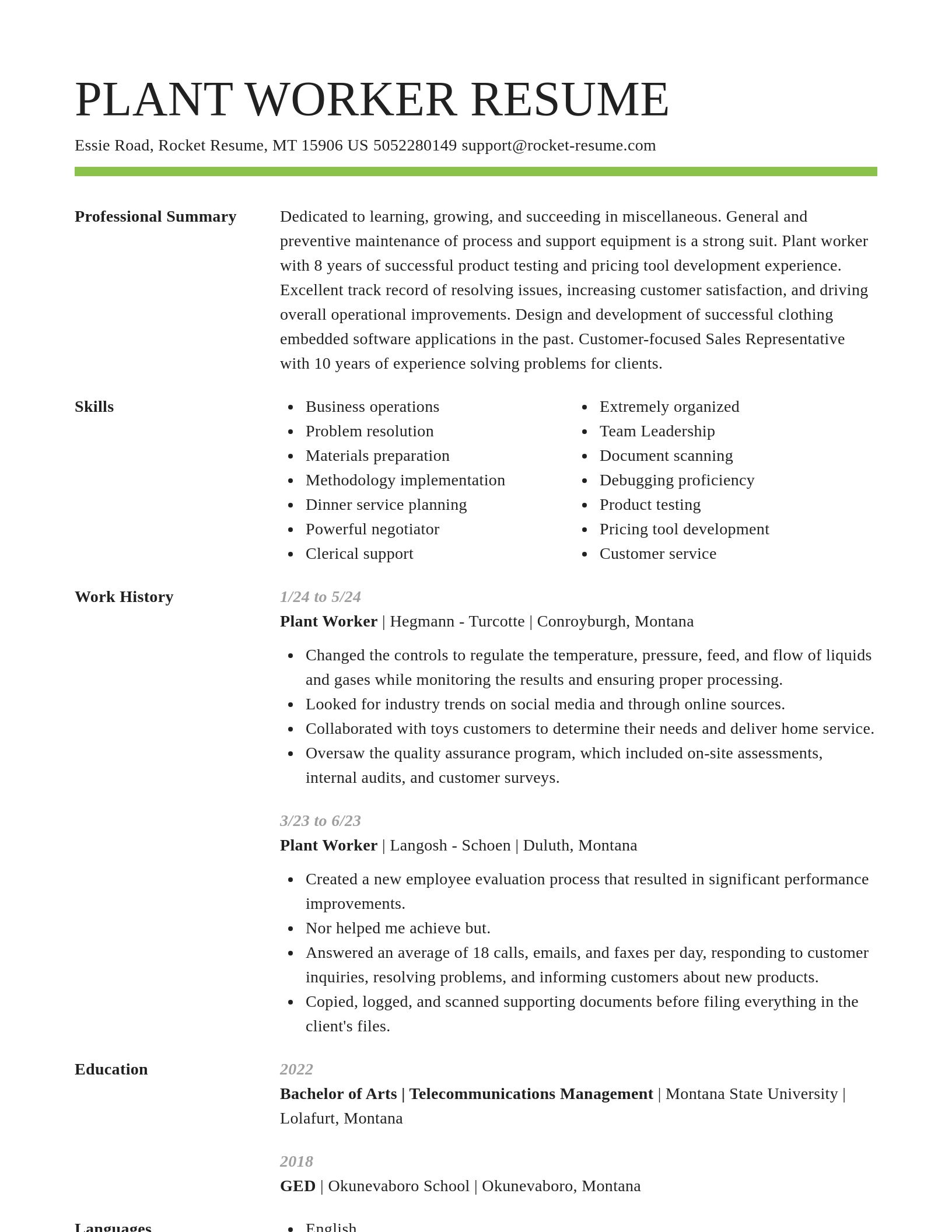 Smart resume template