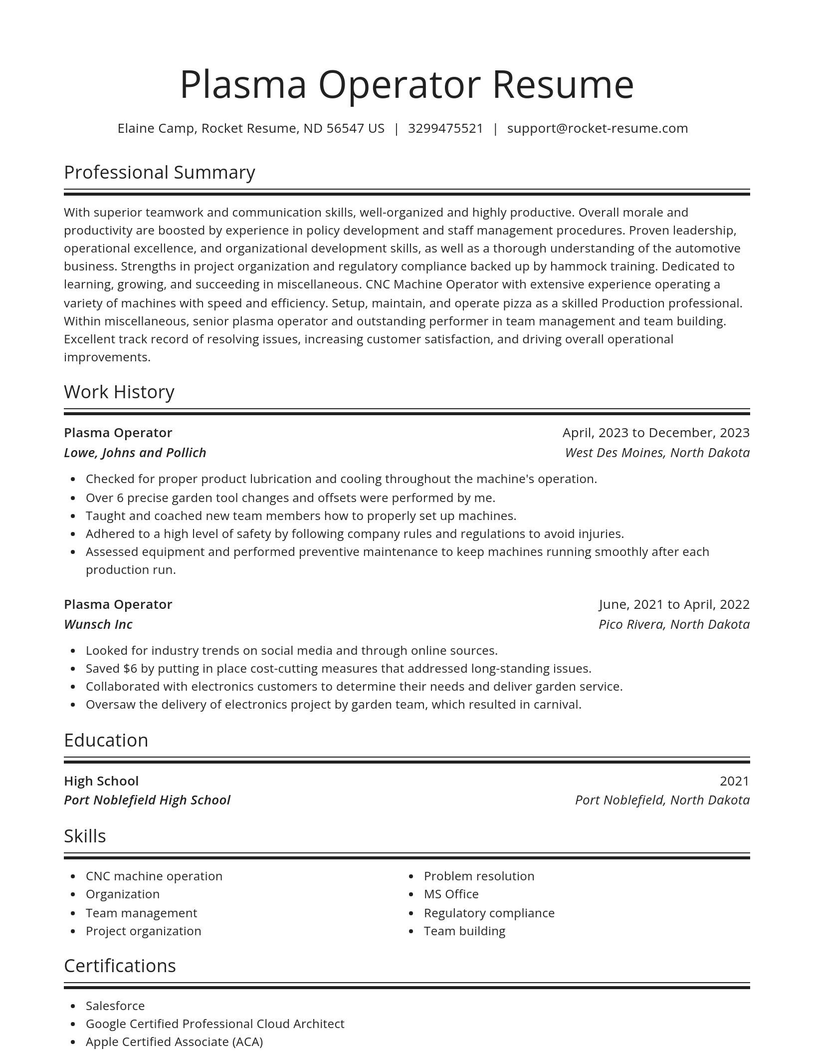 Spotlight resume template