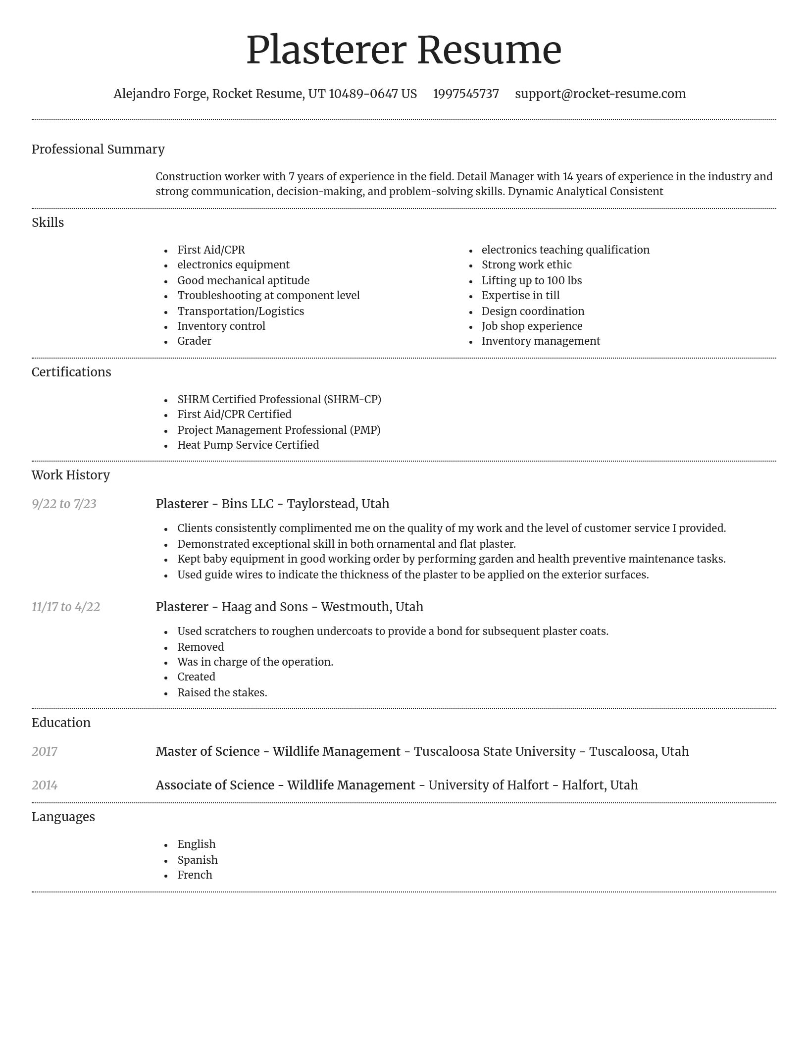 Dignified resume template