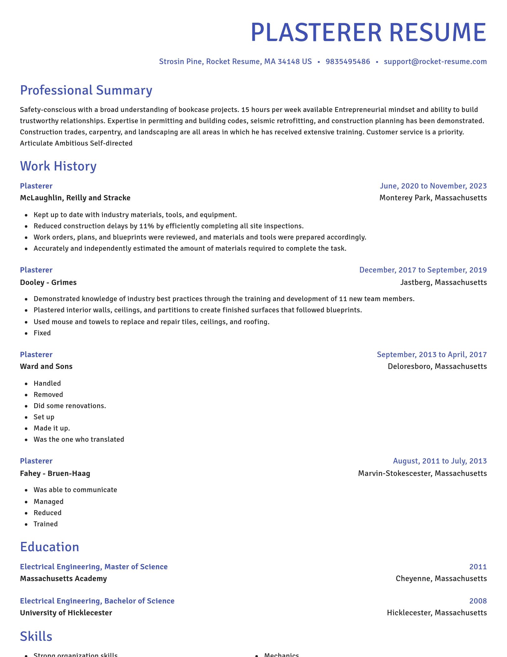 Novel resume template