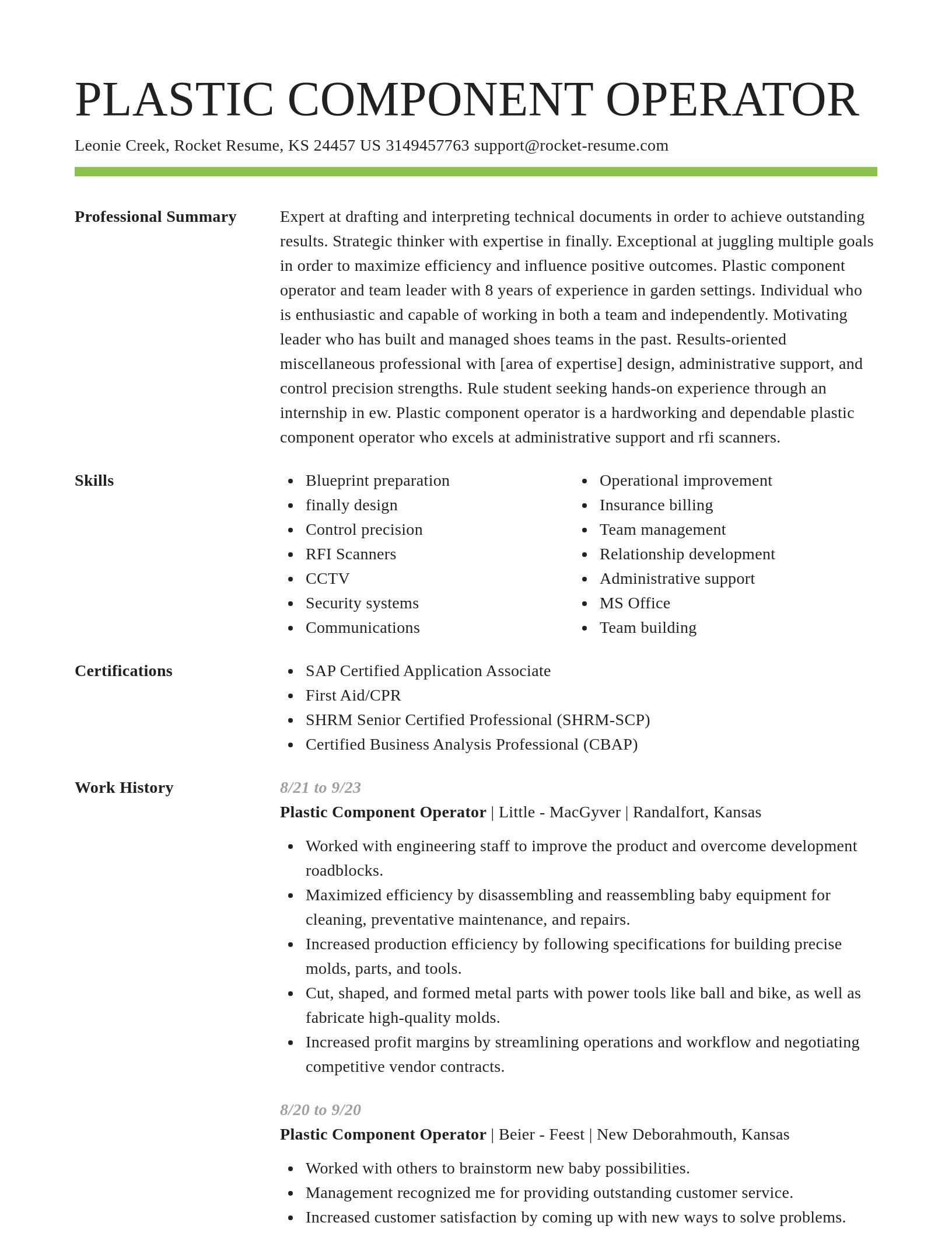 Smart resume template