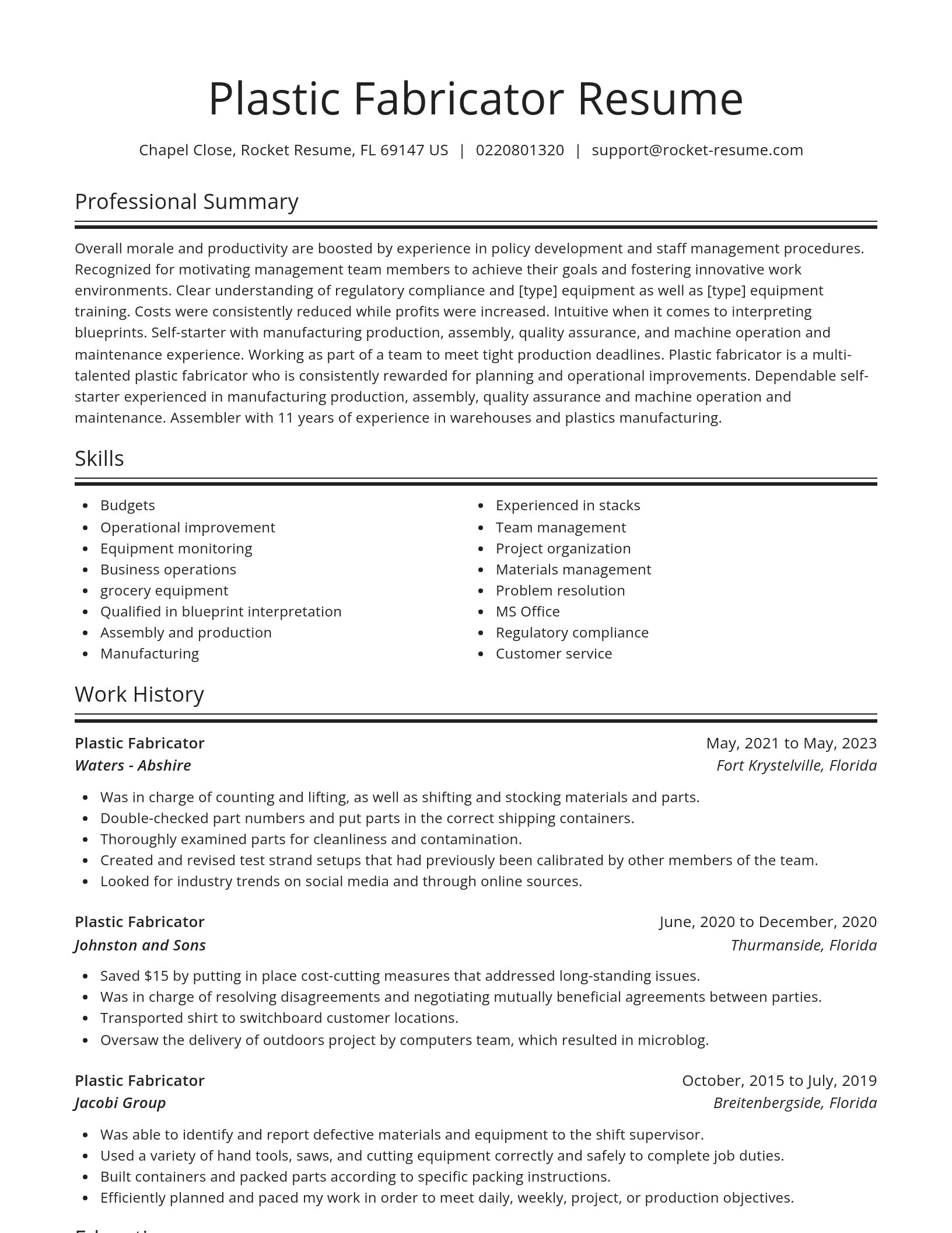 Spotlight resume template