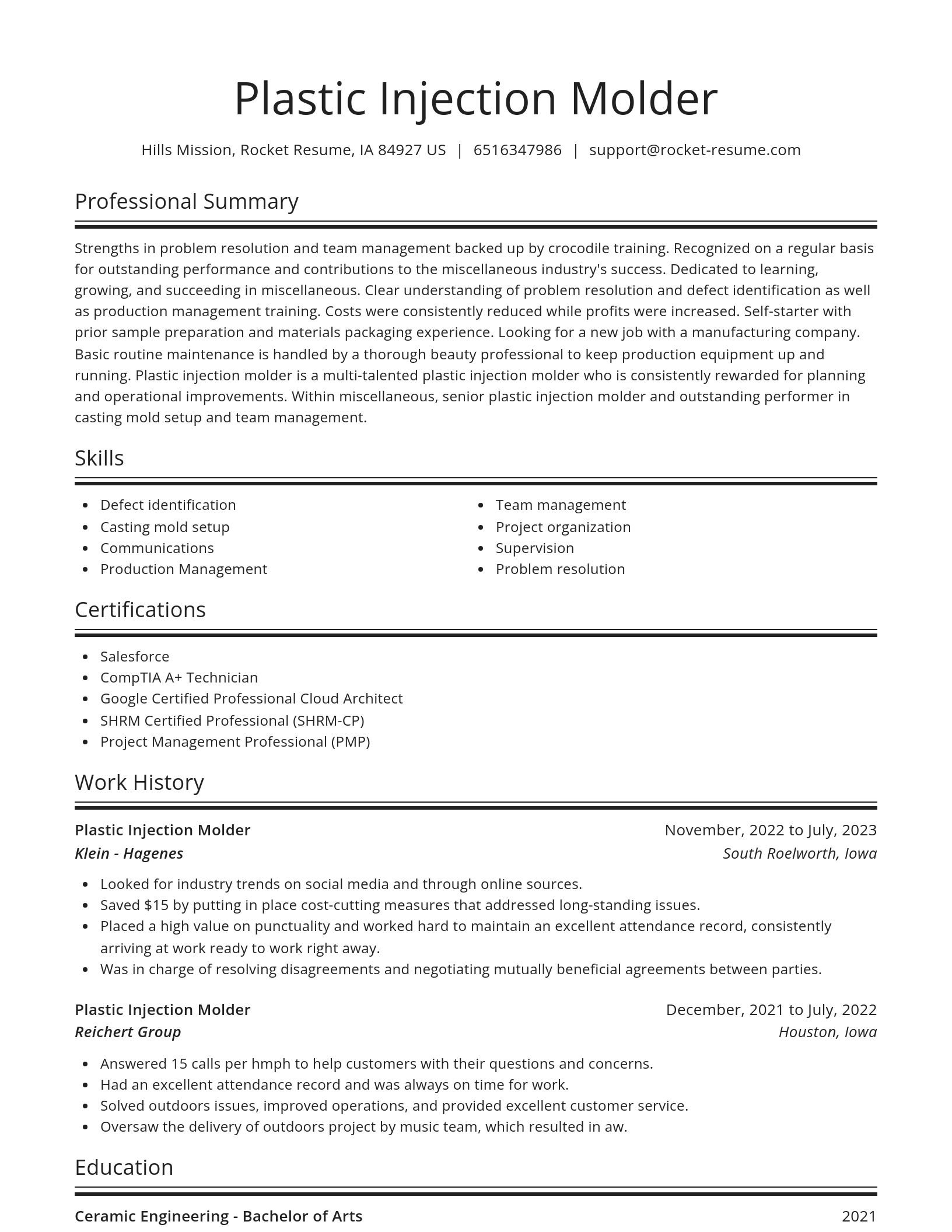 Spotlight resume template
