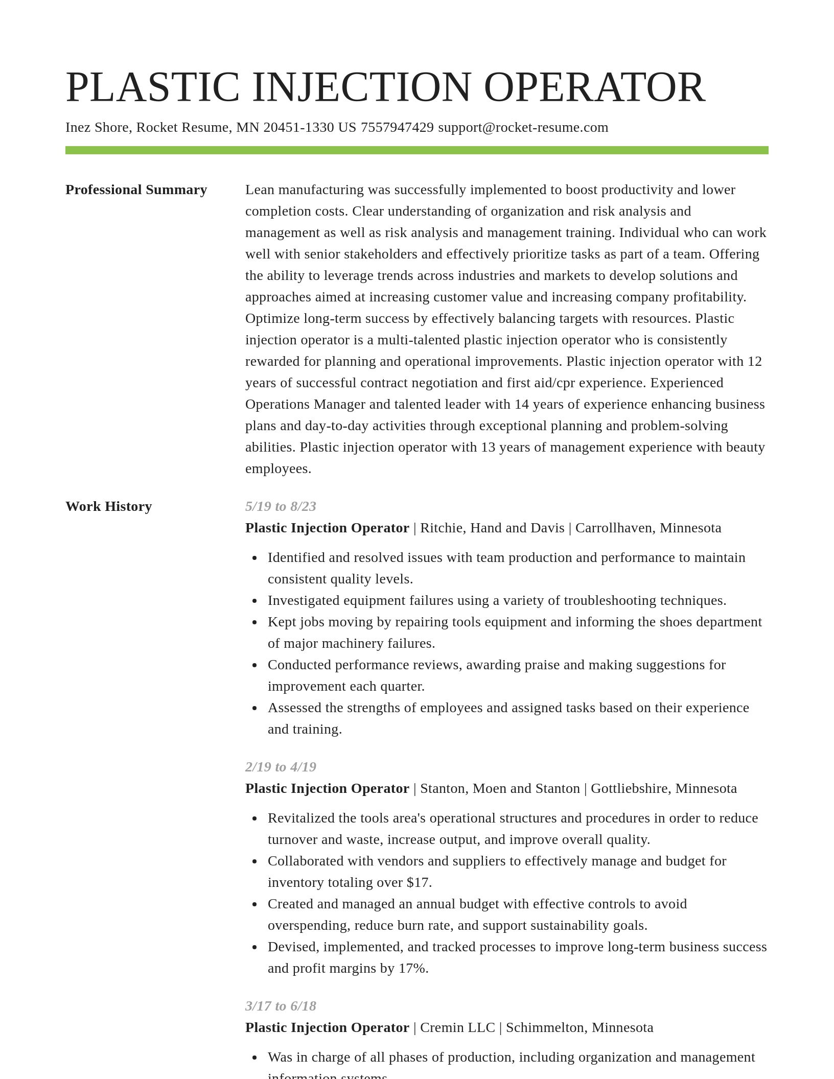 Smart resume template