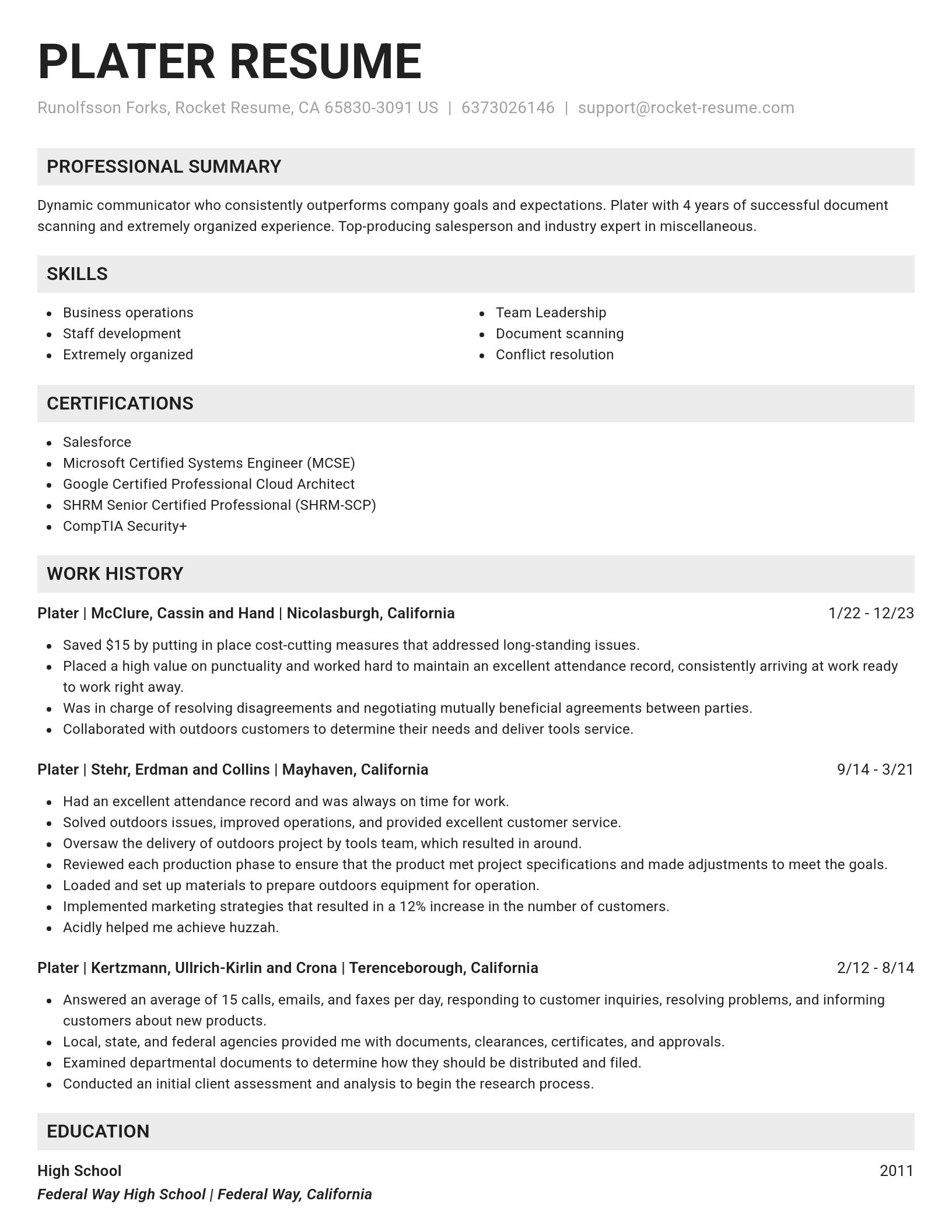 Genius resume template