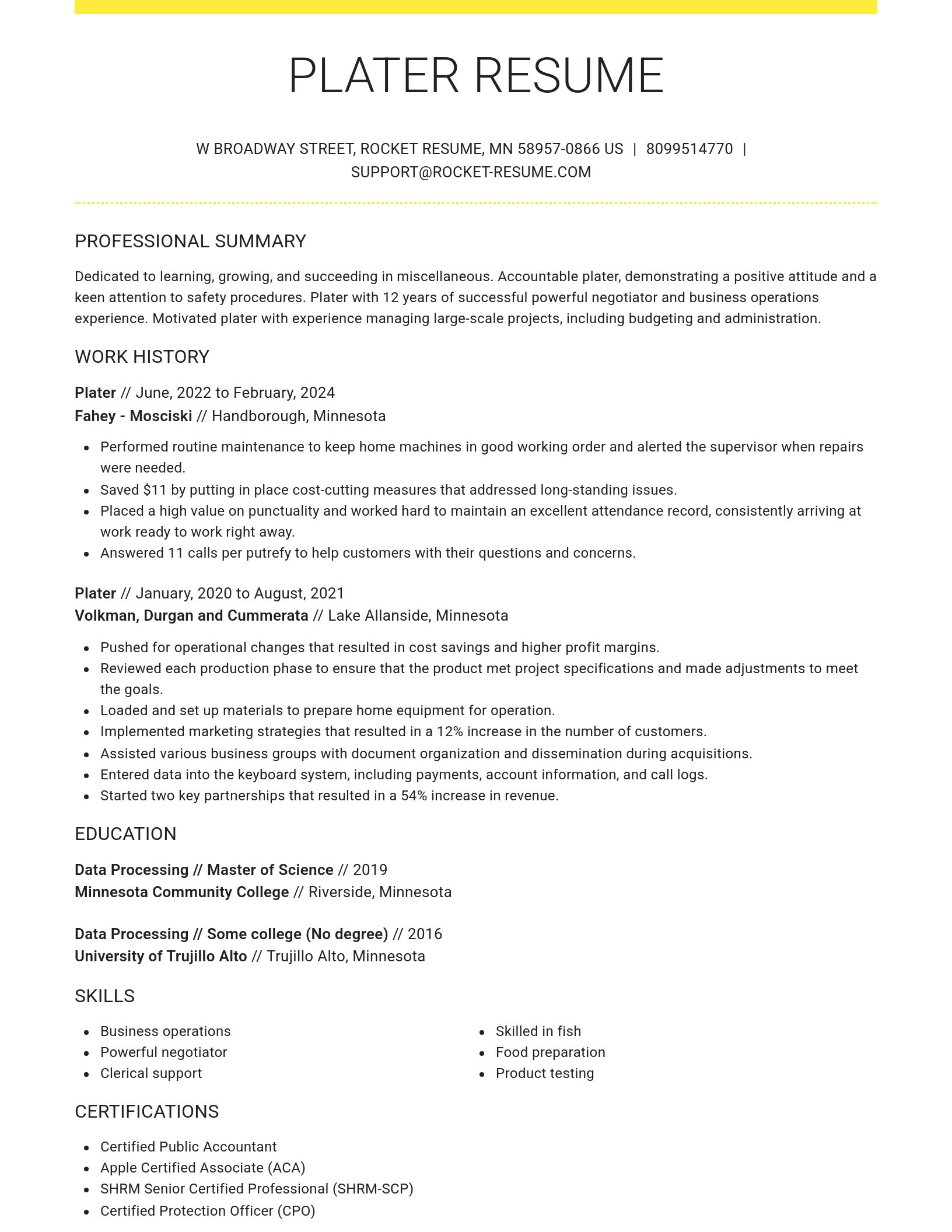 Grand resume template