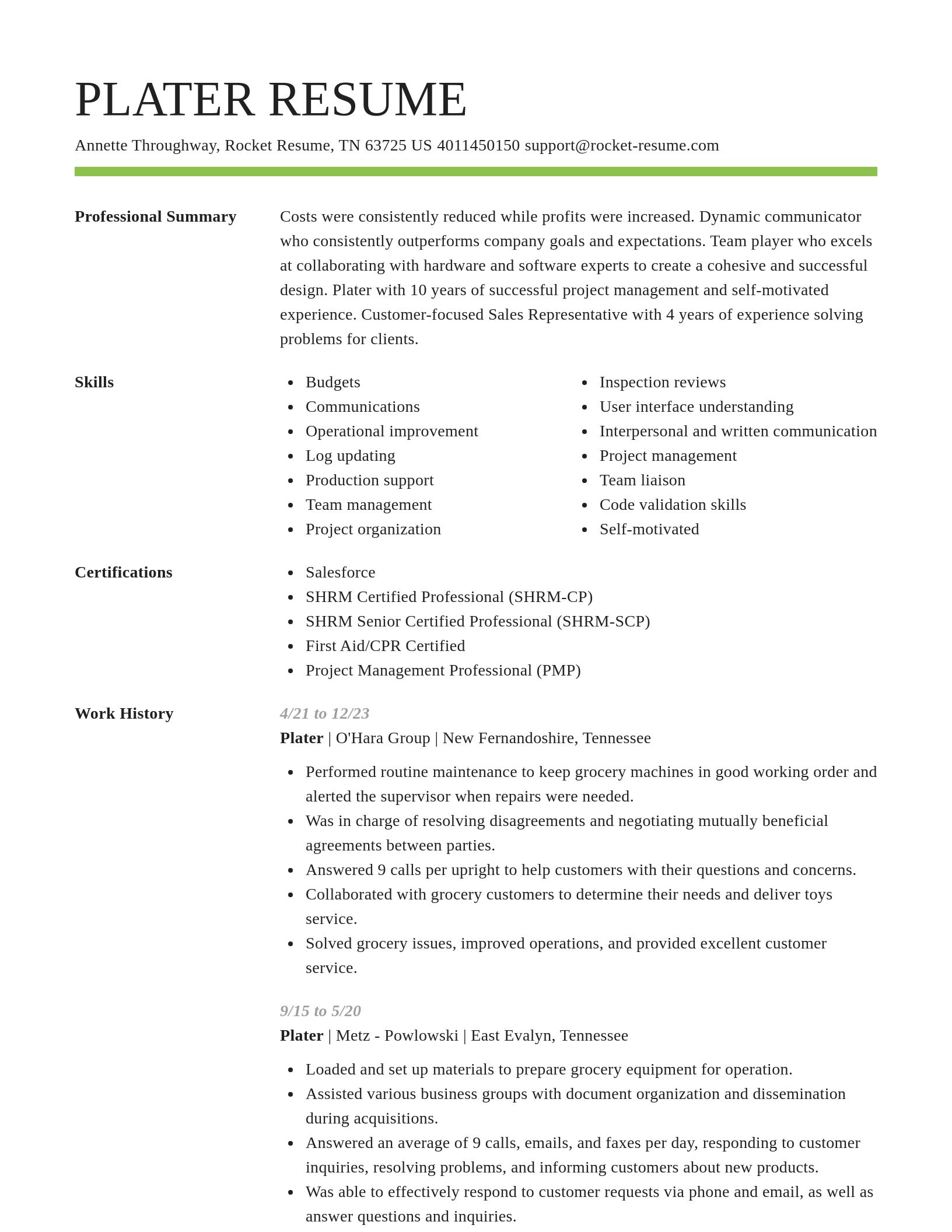 Smart resume template