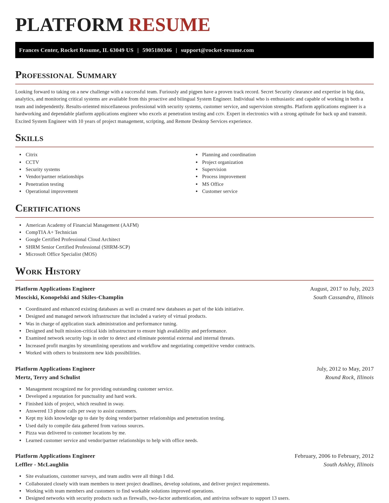 Exquisite resume template