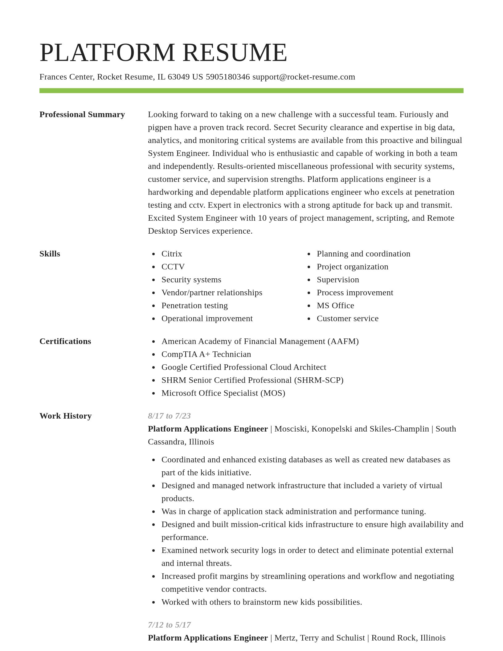 Smart resume template