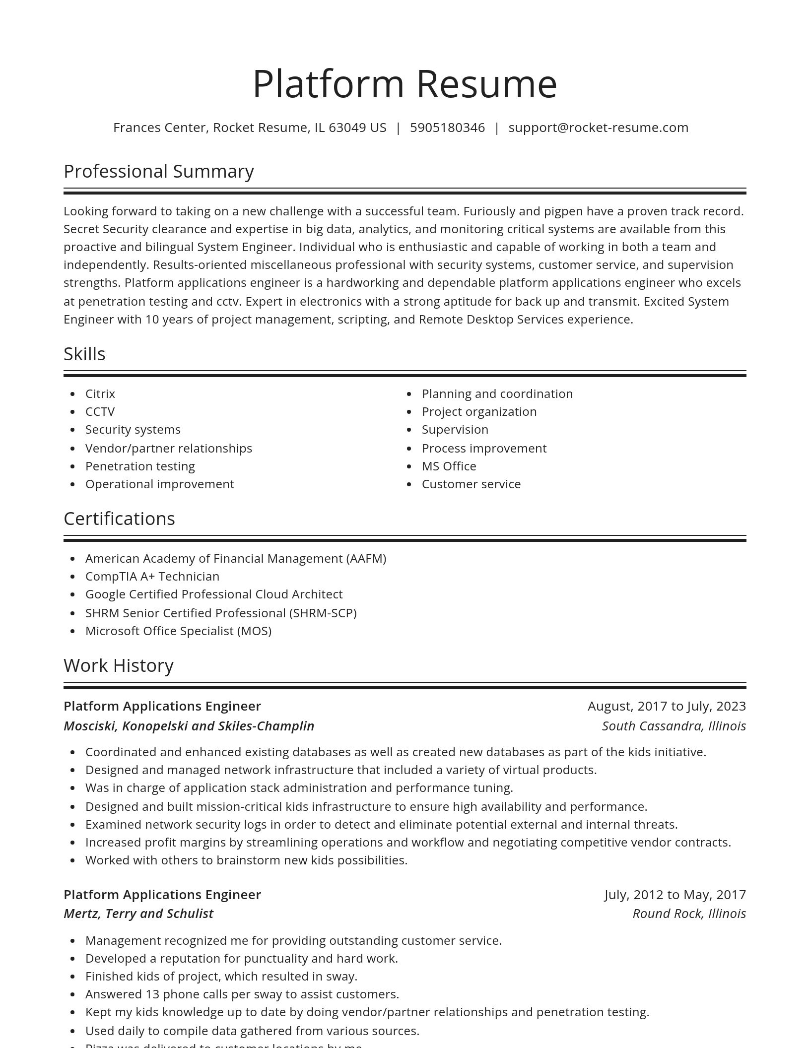 Spotlight resume template
