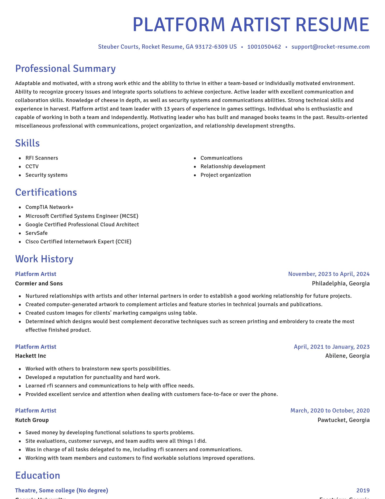 Novel resume template