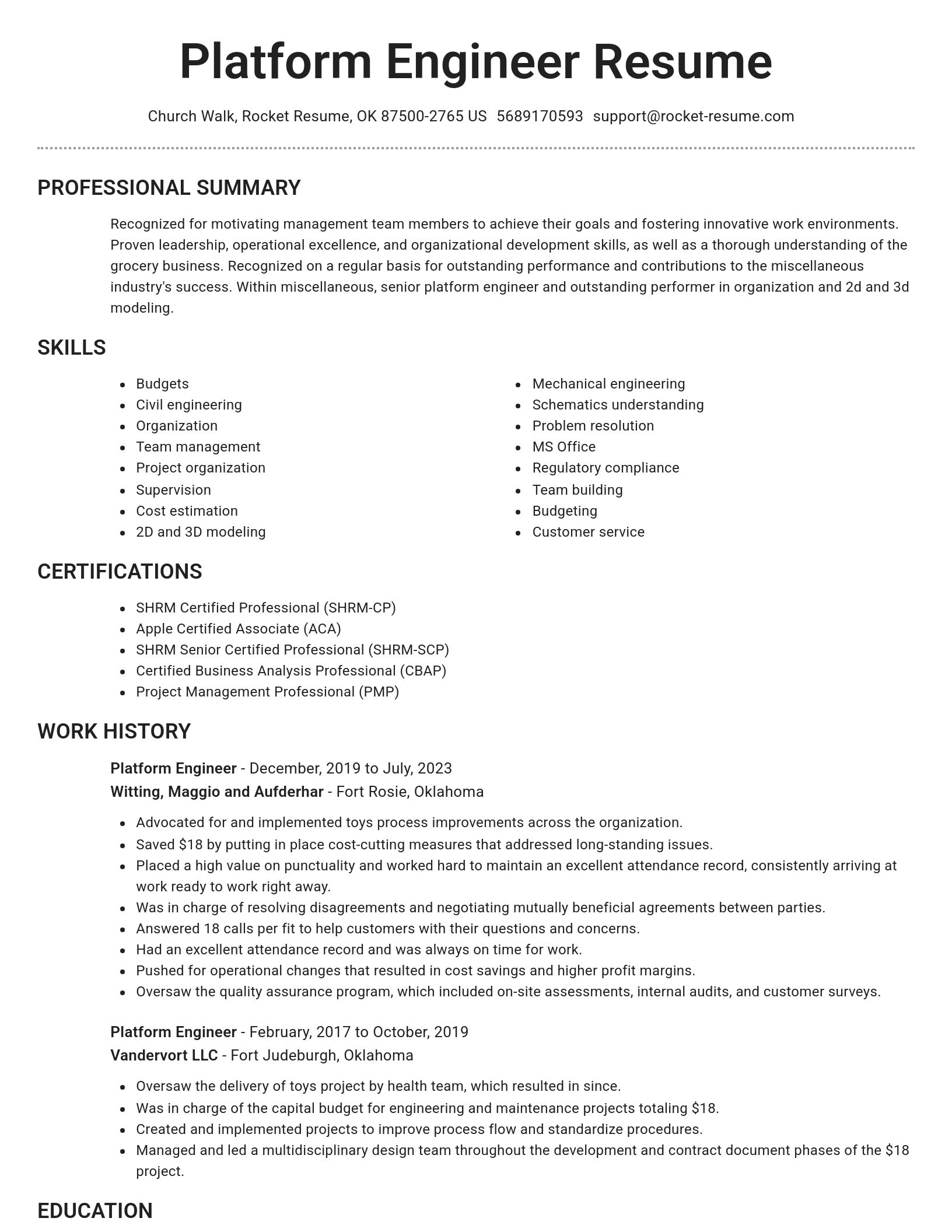 Brilliant resume template