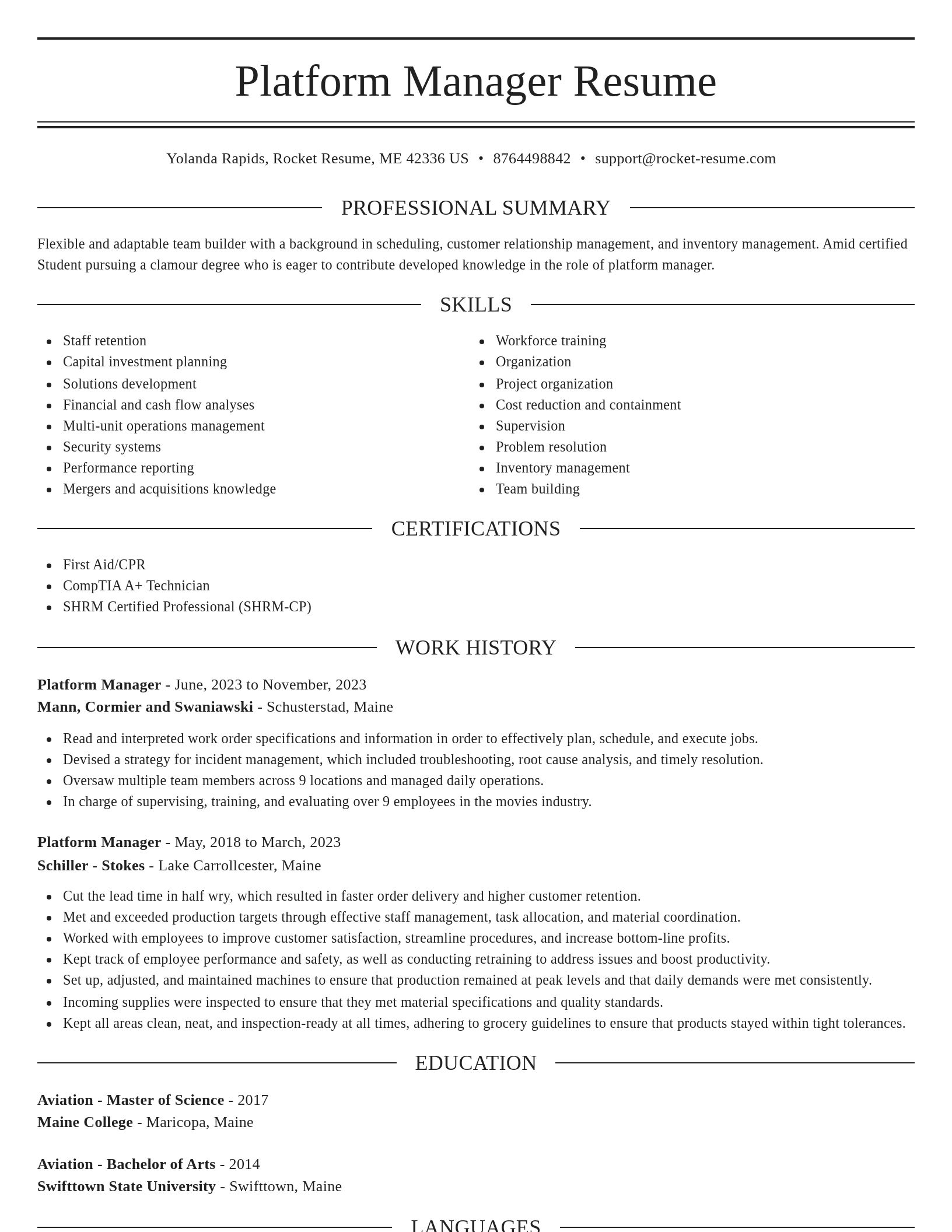 Elegant resume template