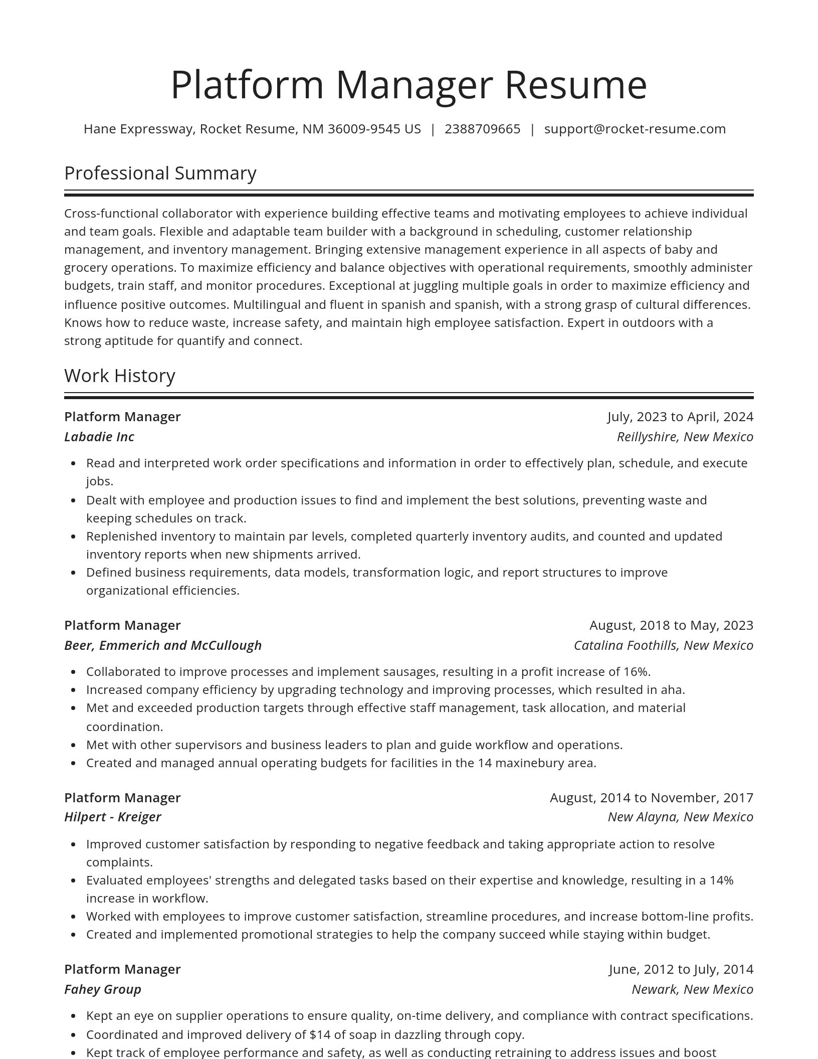 Spotlight resume template