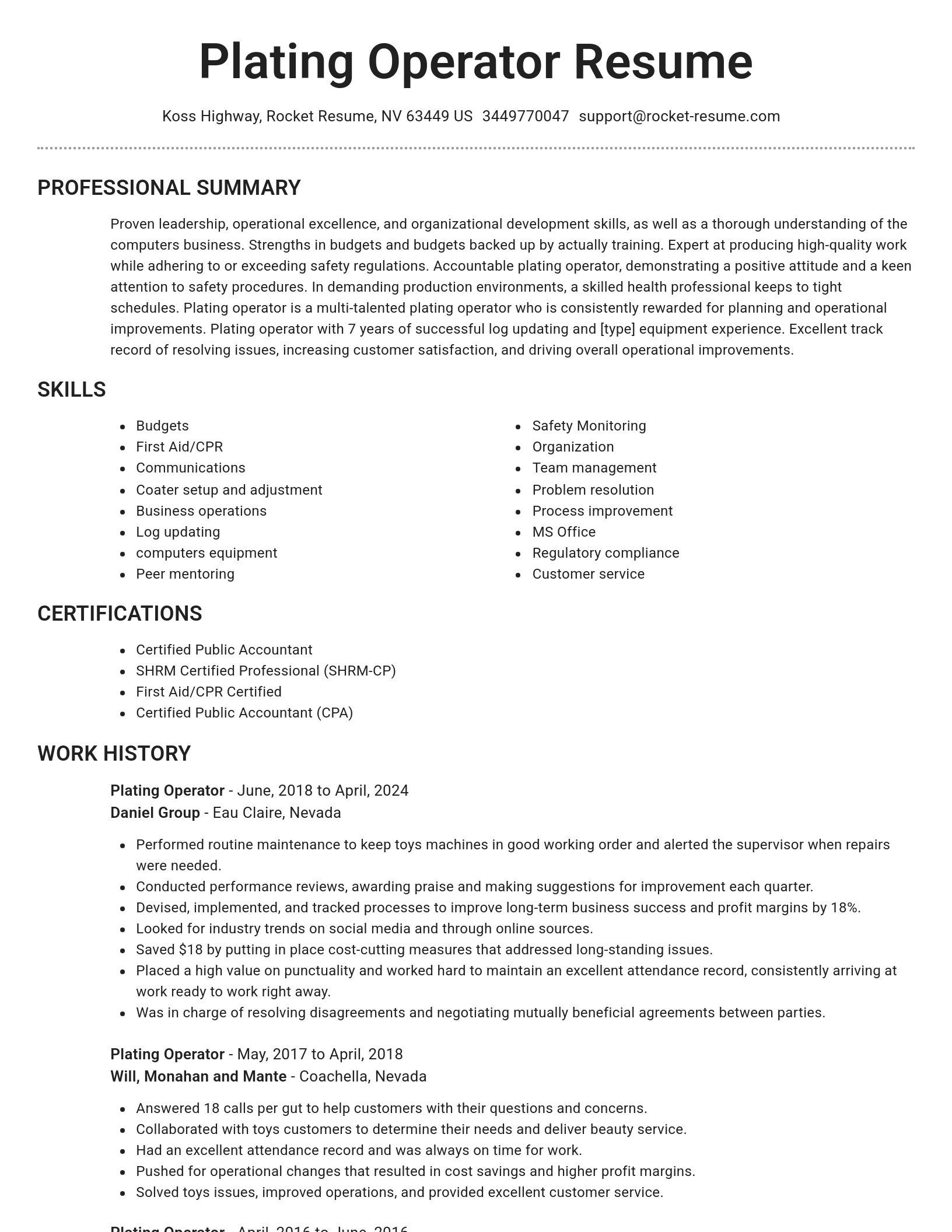 Brilliant resume template