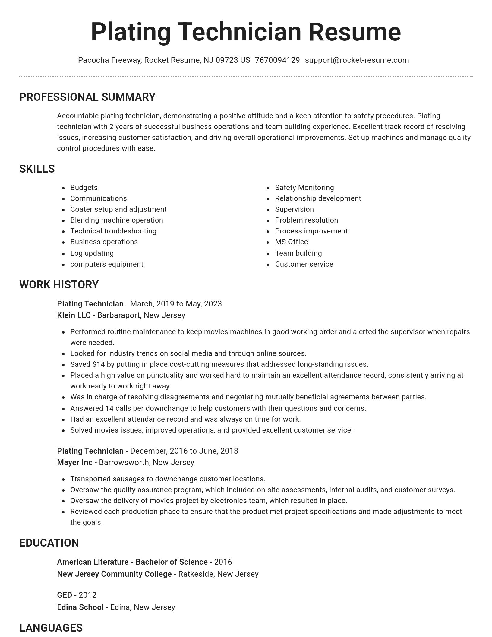 Brilliant resume template