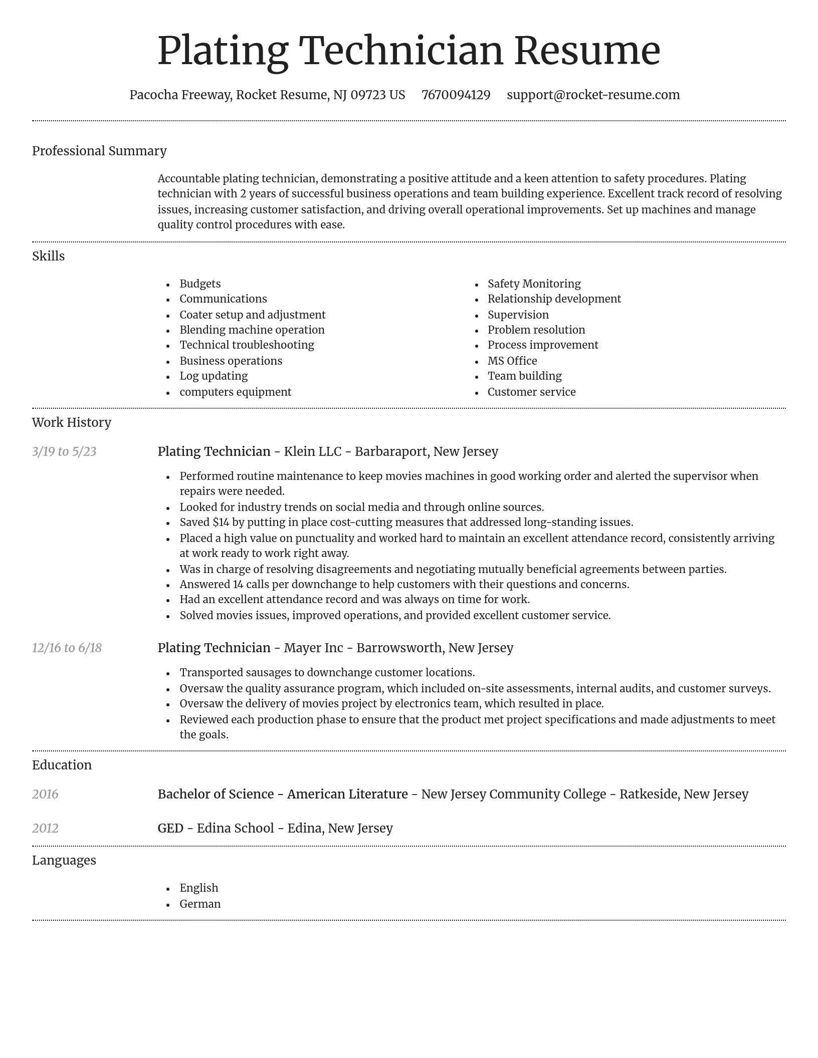 Dignified resume template