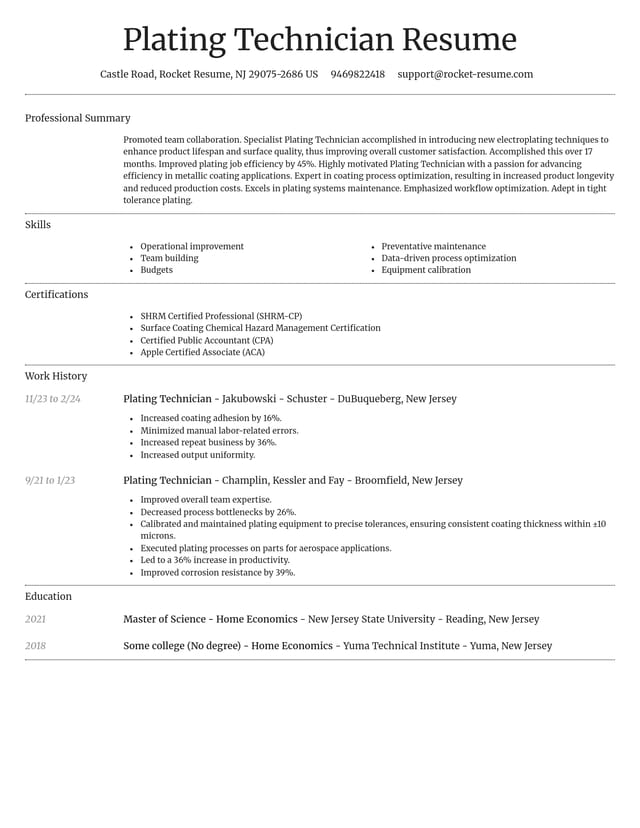 Dignified resume template