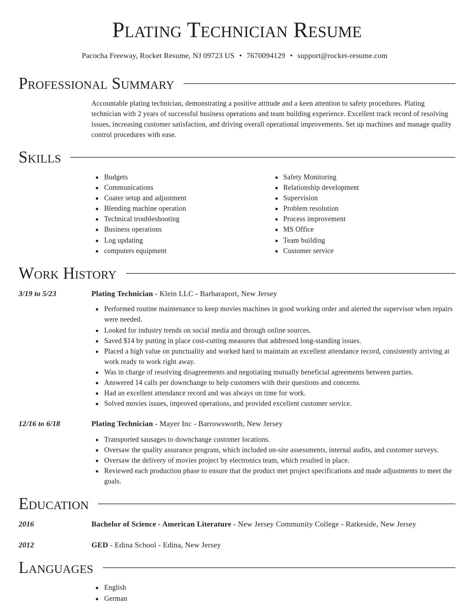 Director resume template