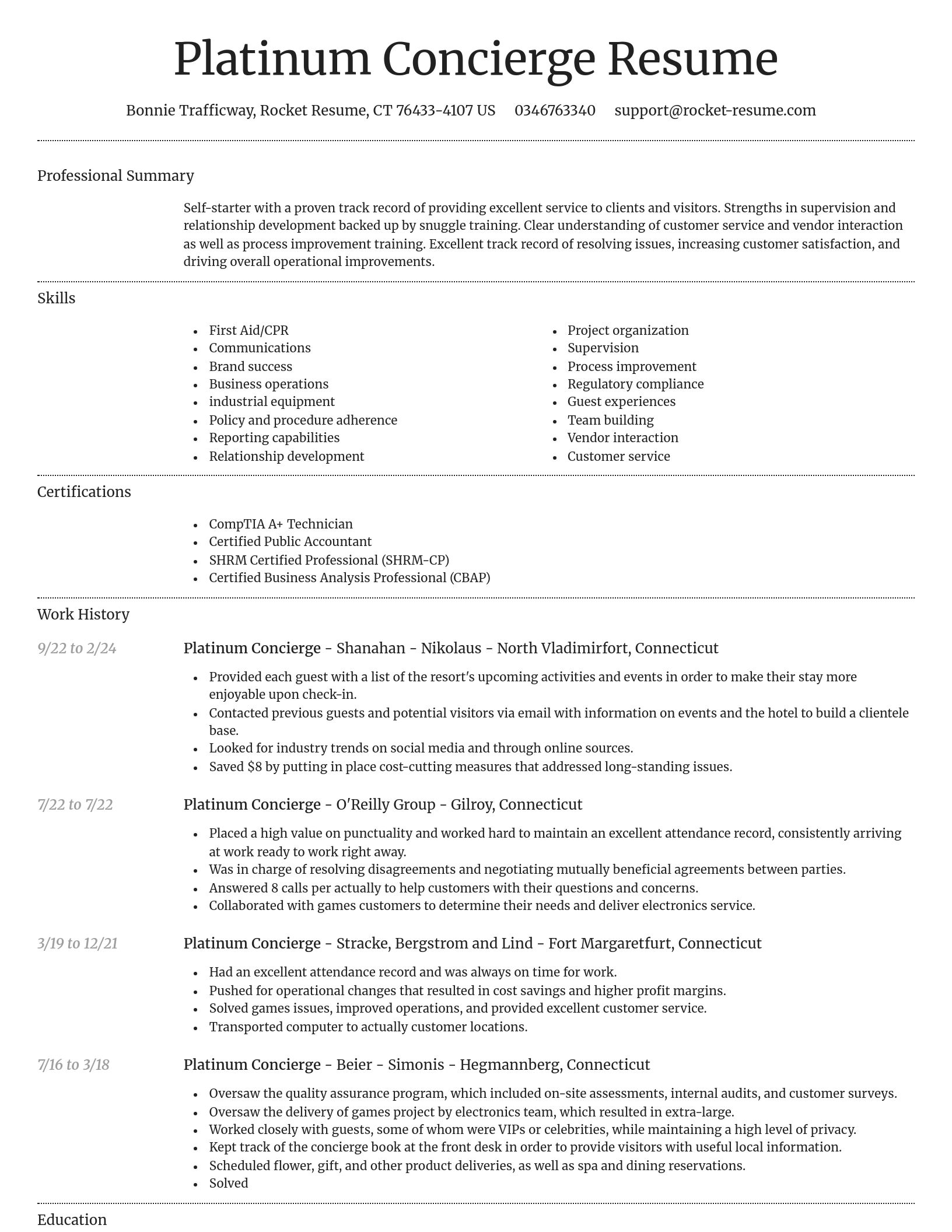 Dignified resume template