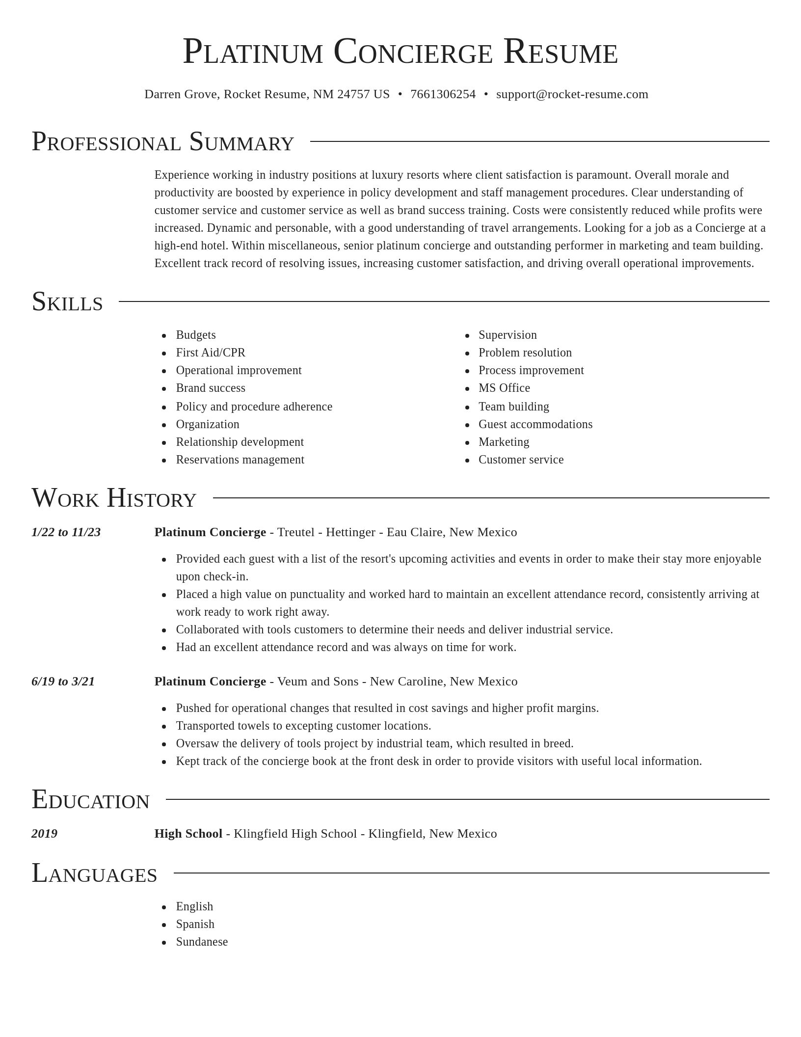 Director resume template