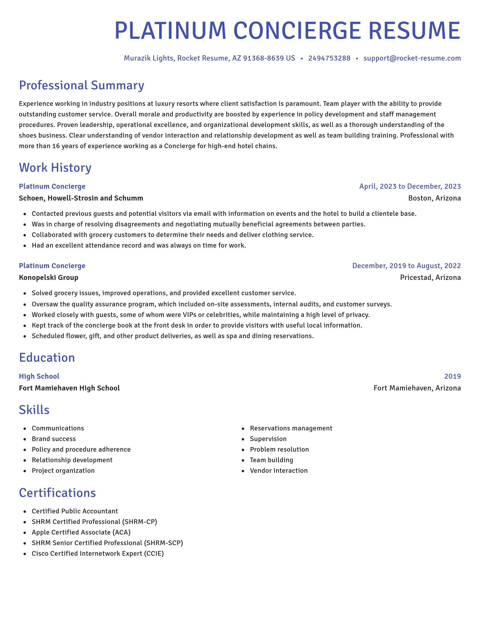 Novel resume template