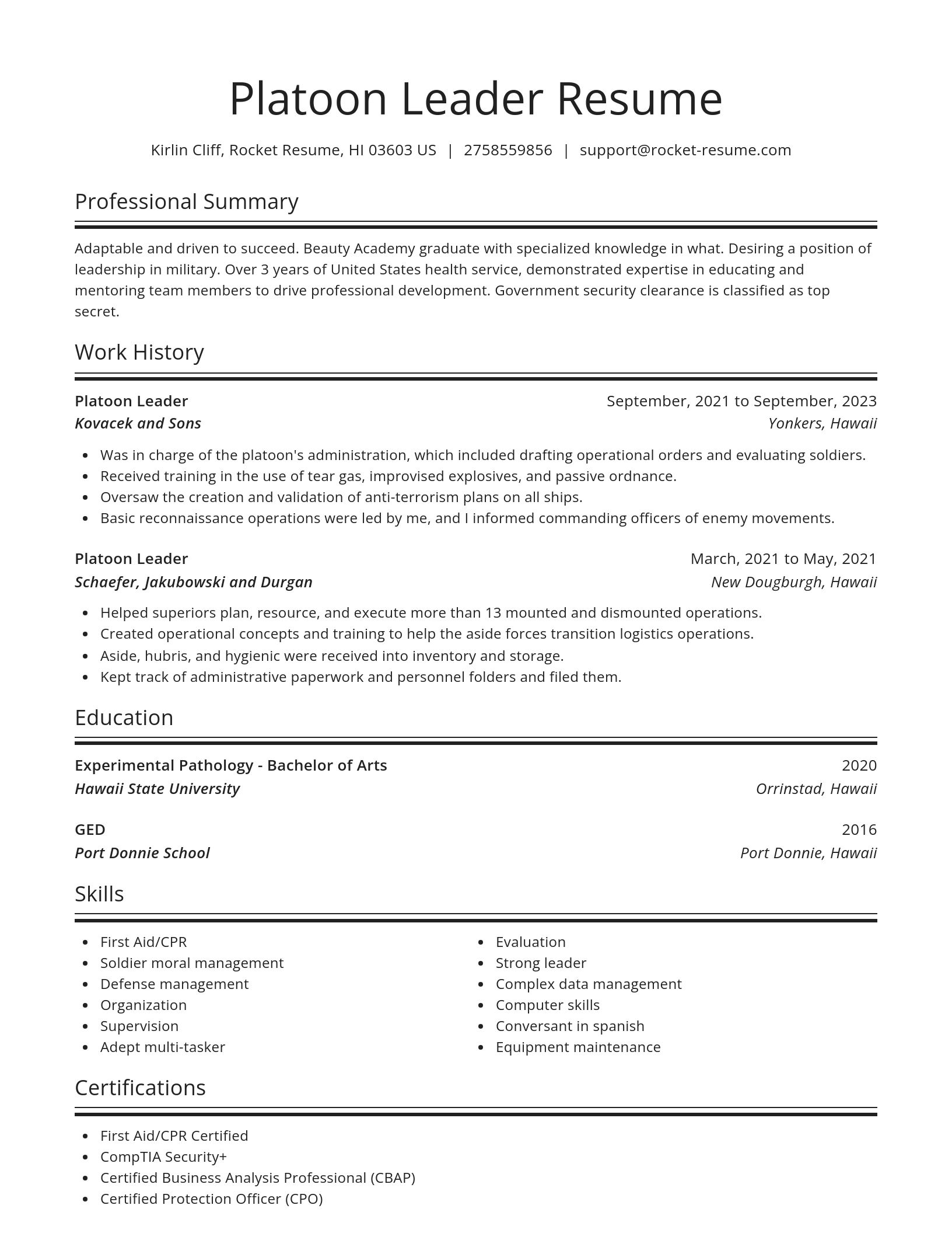 Spotlight resume template