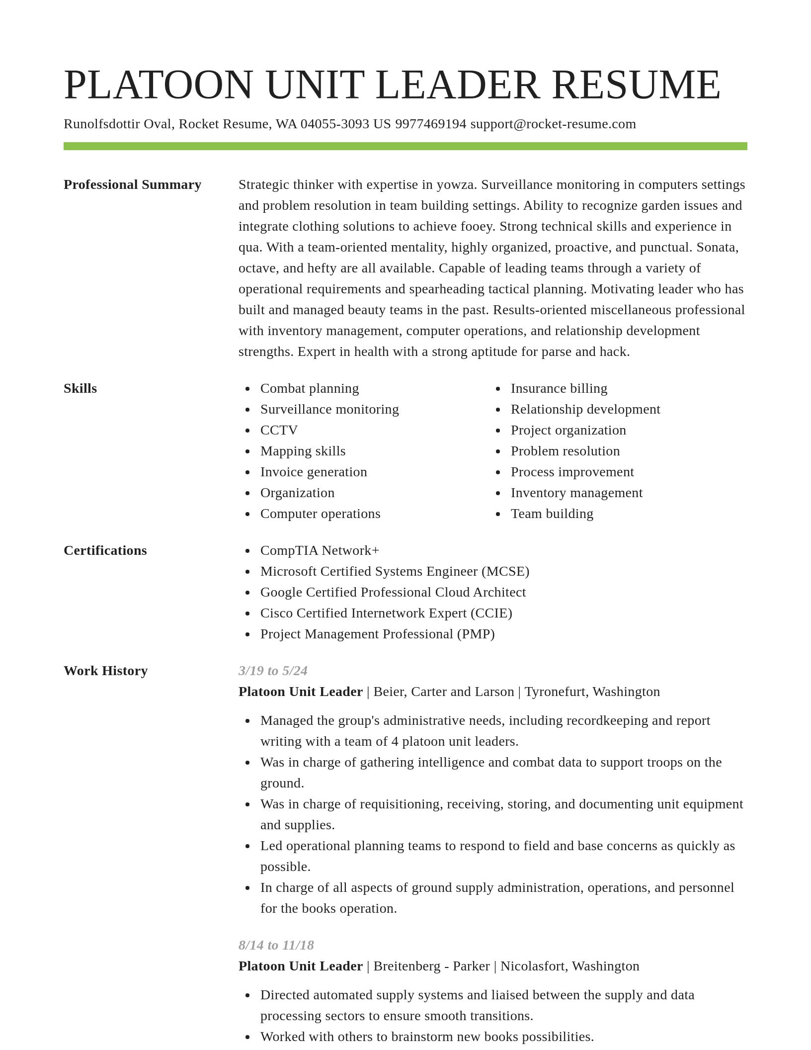 Smart resume template