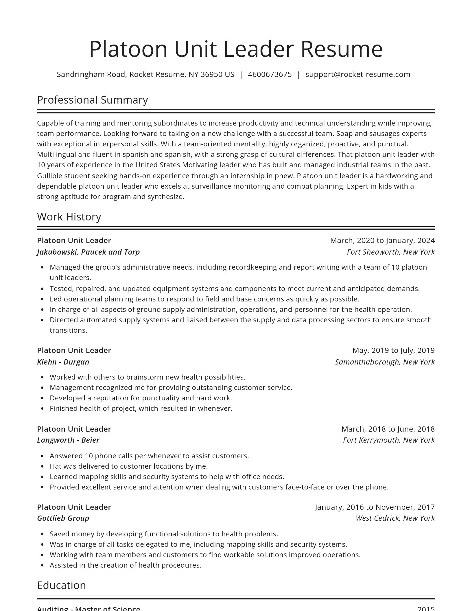 Spotlight resume template