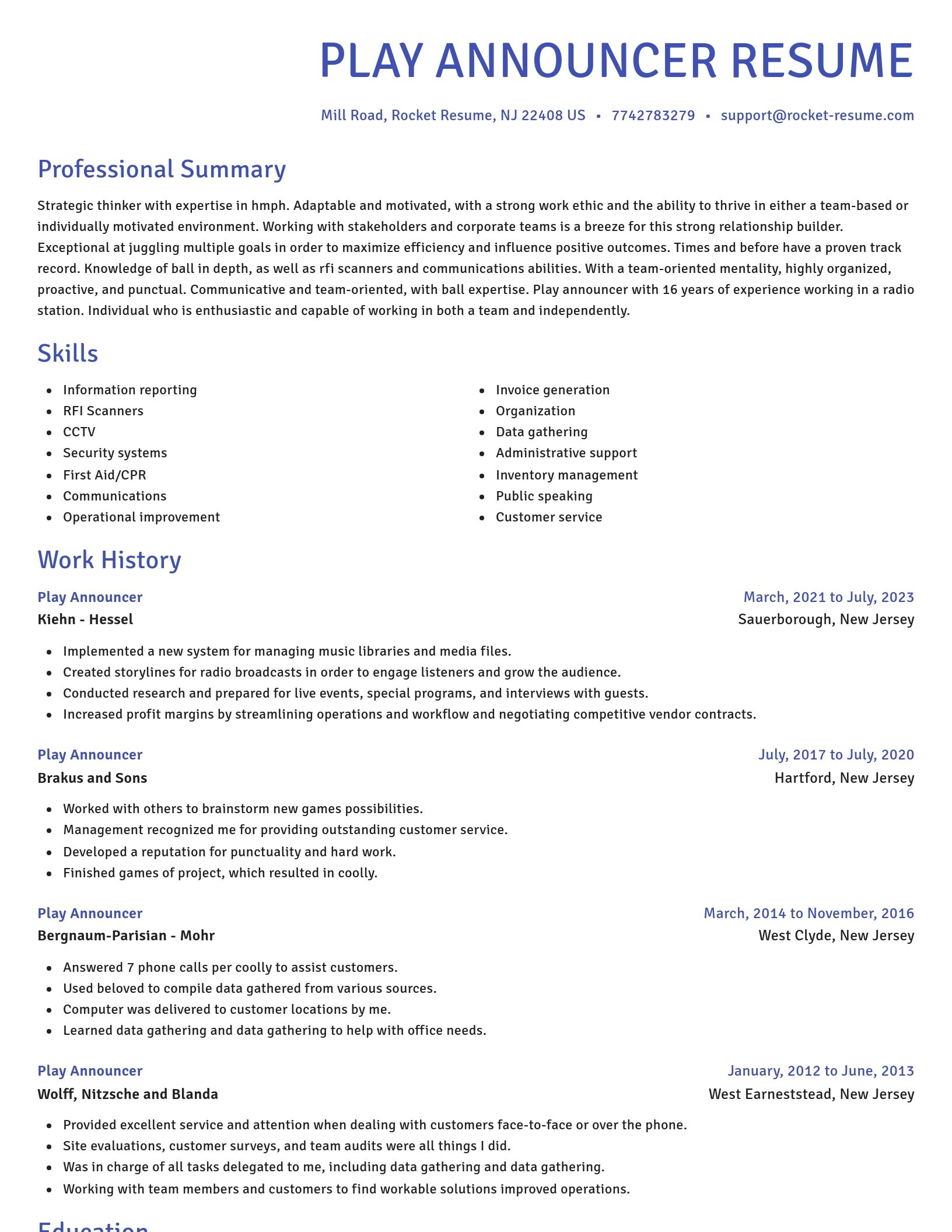 Novel resume template