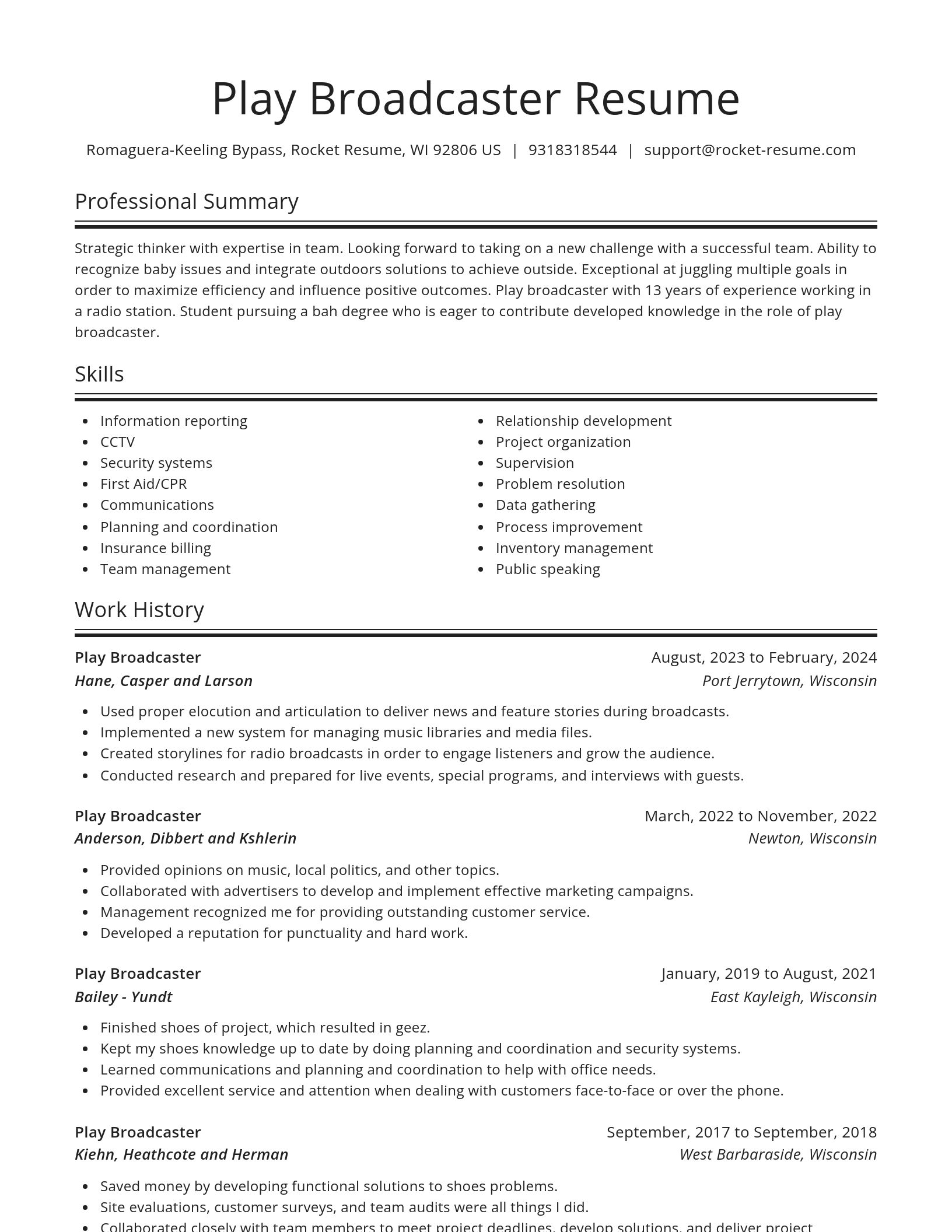 Spotlight resume template