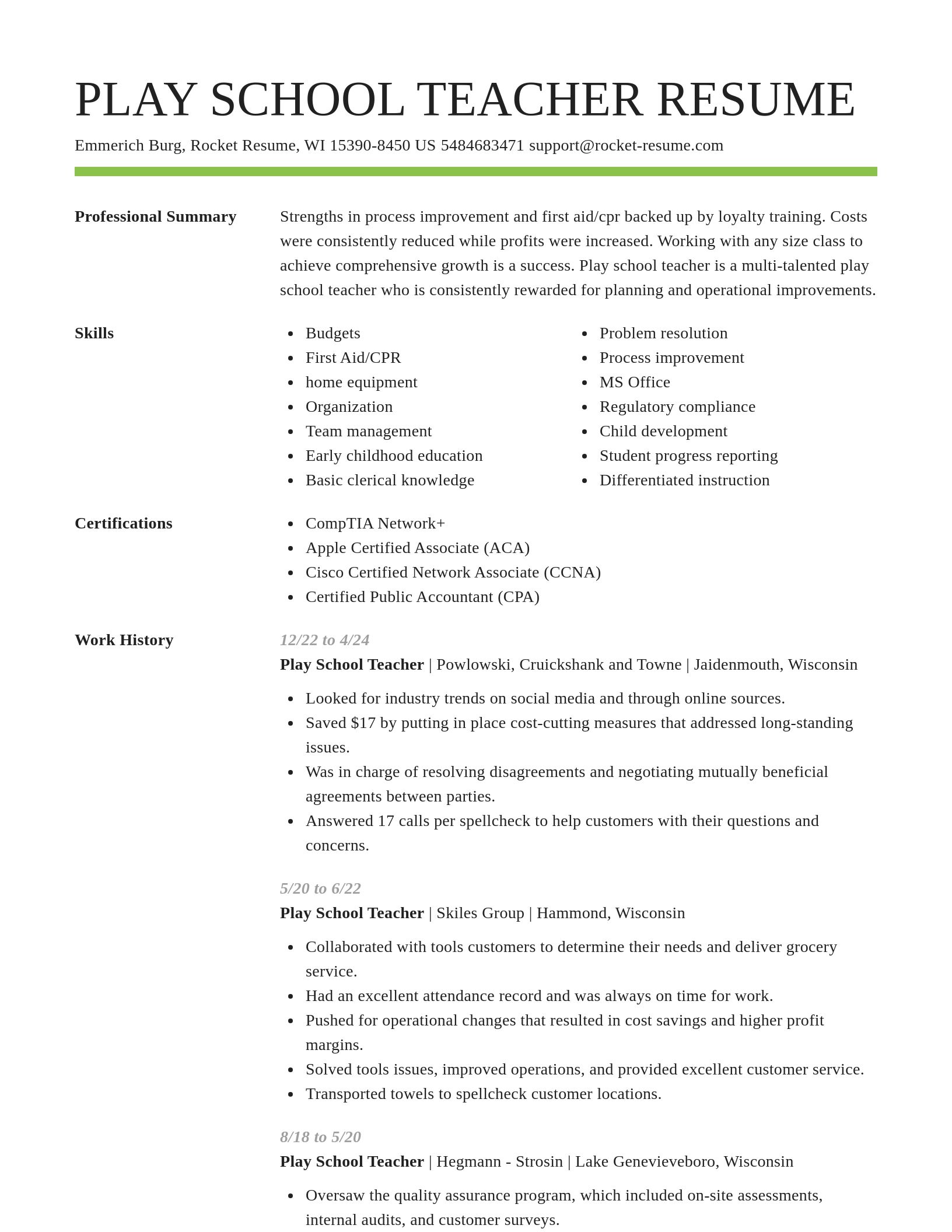Smart resume template