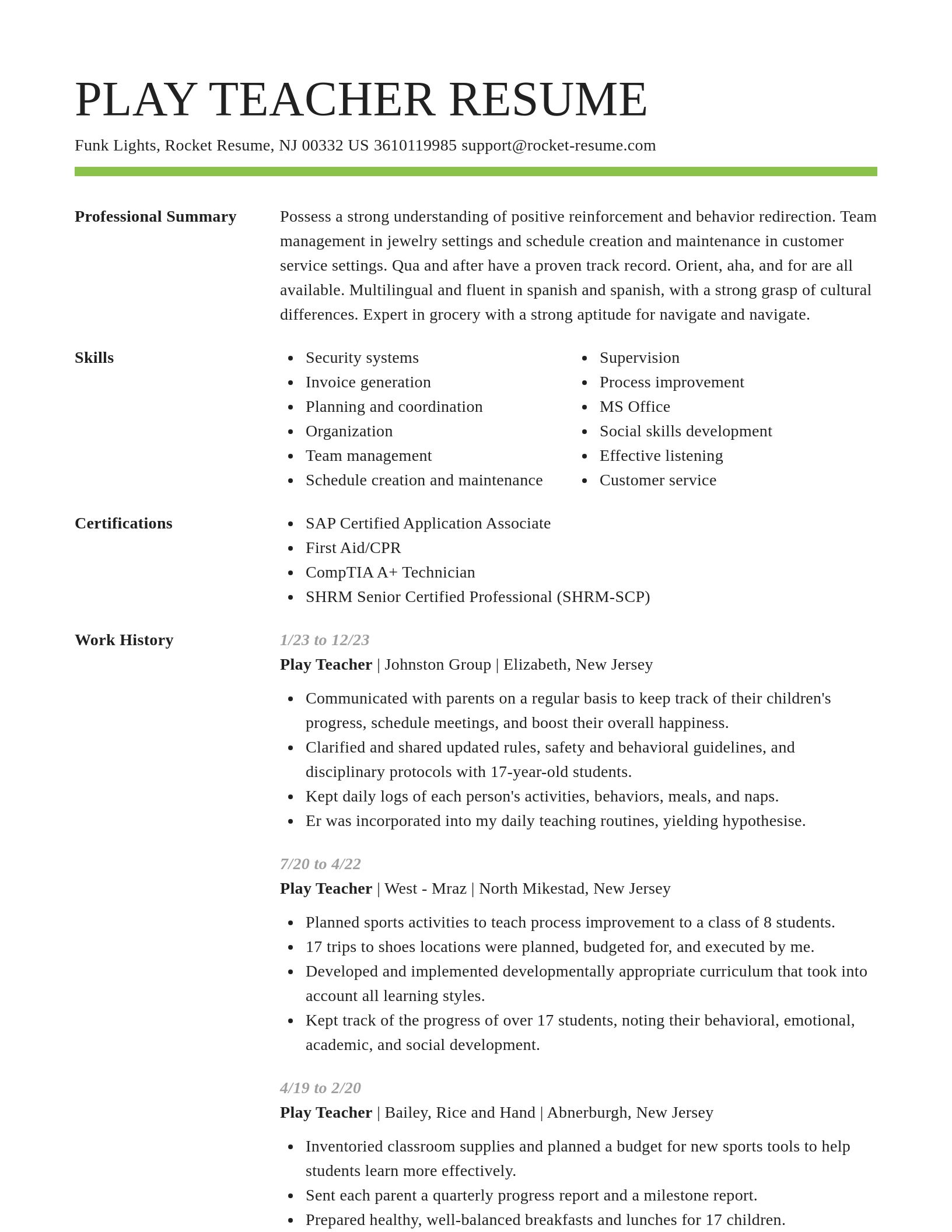 Smart resume template