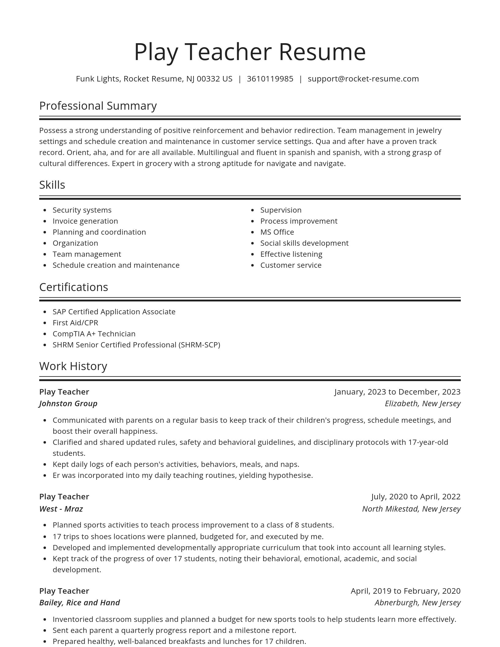 Spotlight resume template