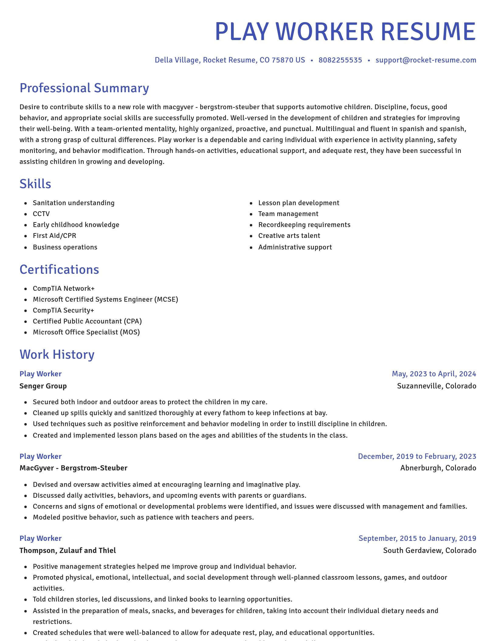 Novel resume template