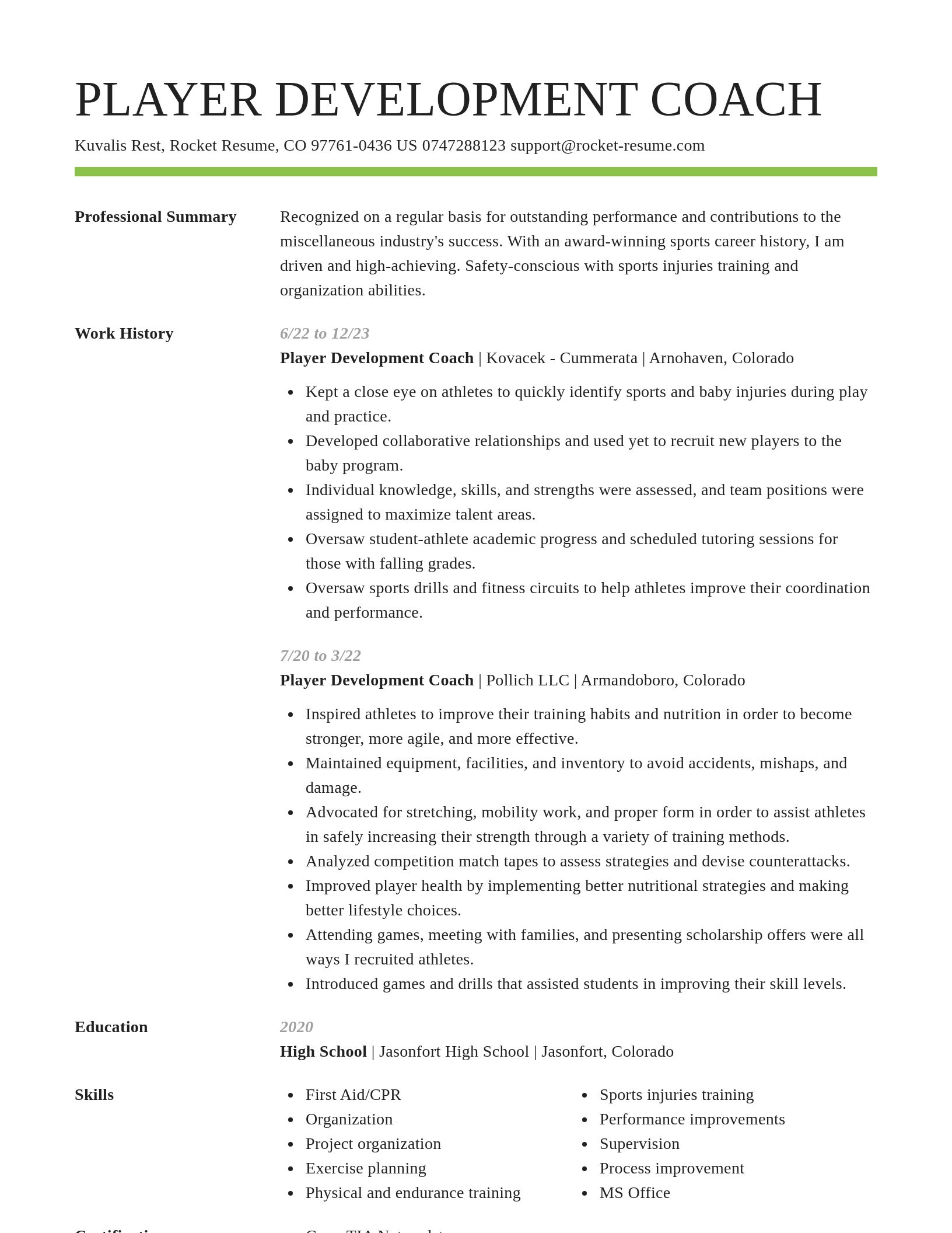 Smart resume template