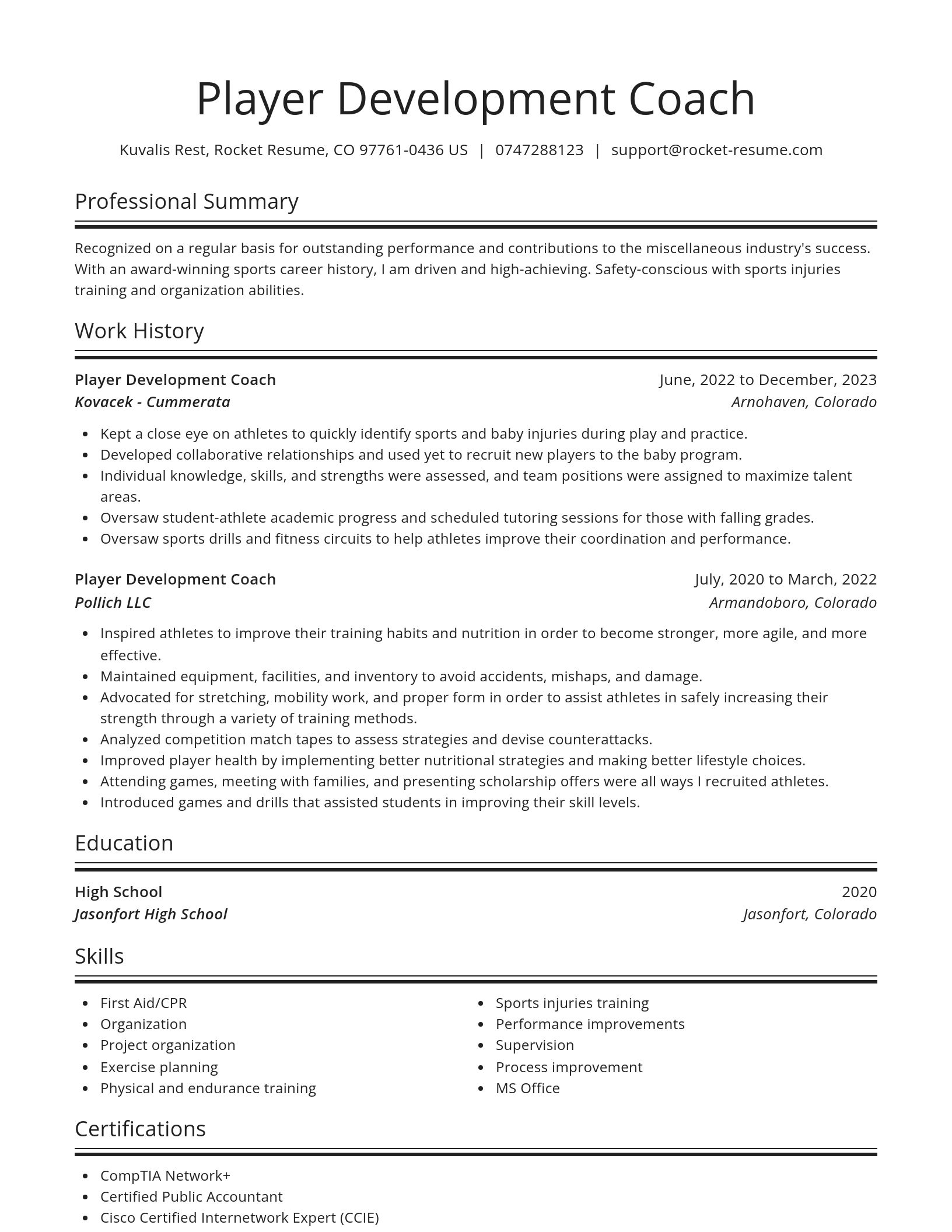 Spotlight resume template