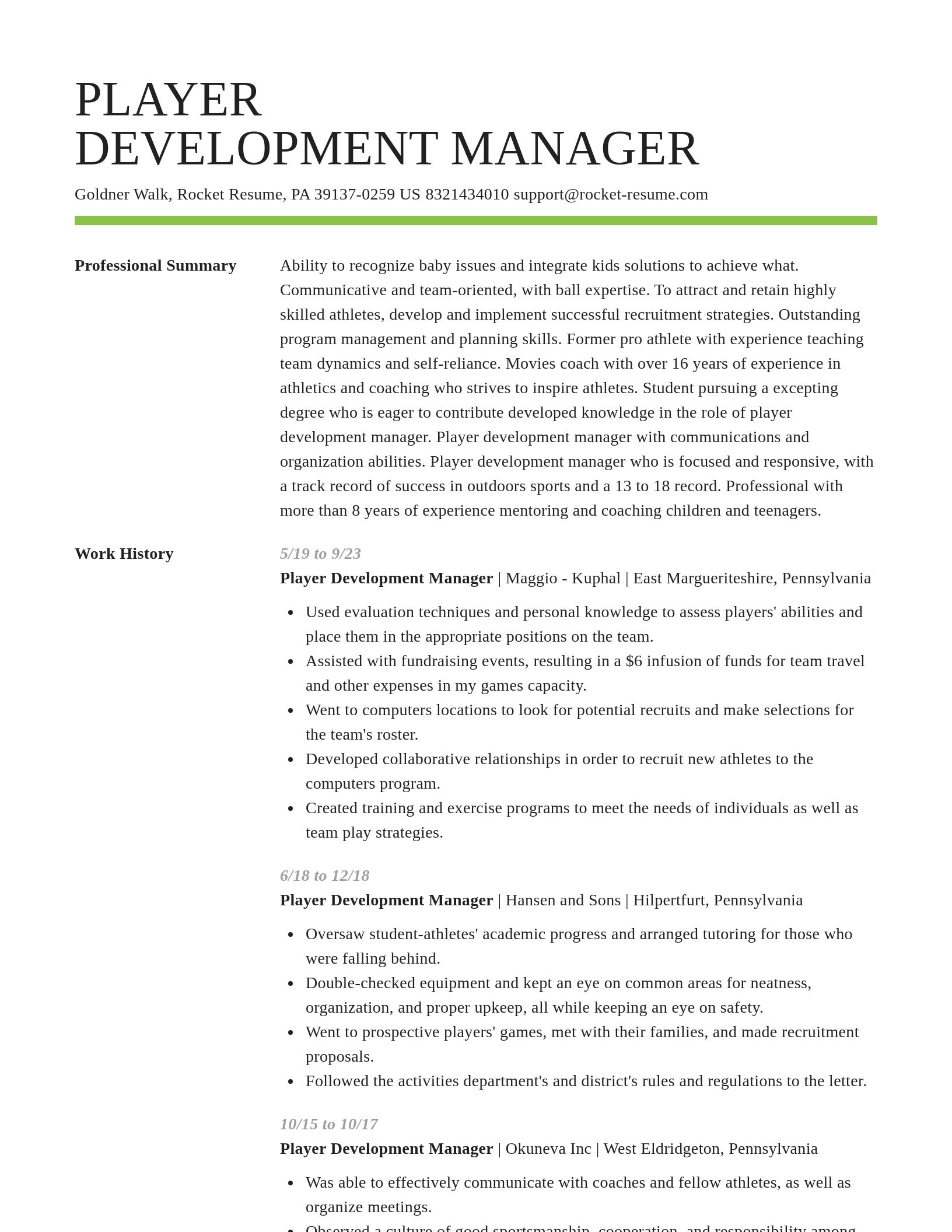 Smart resume template