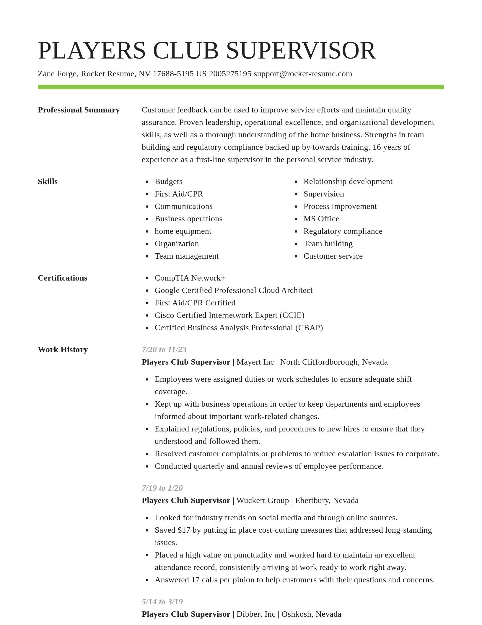Smart resume template