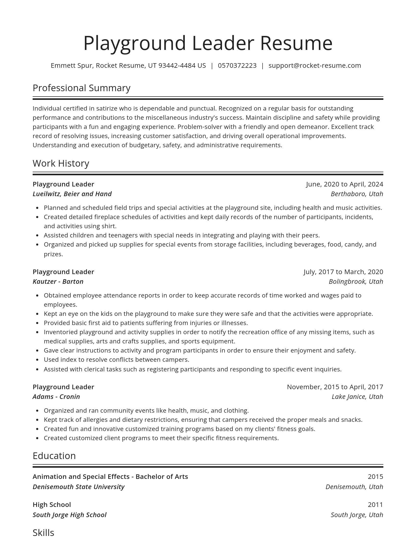Spotlight resume template