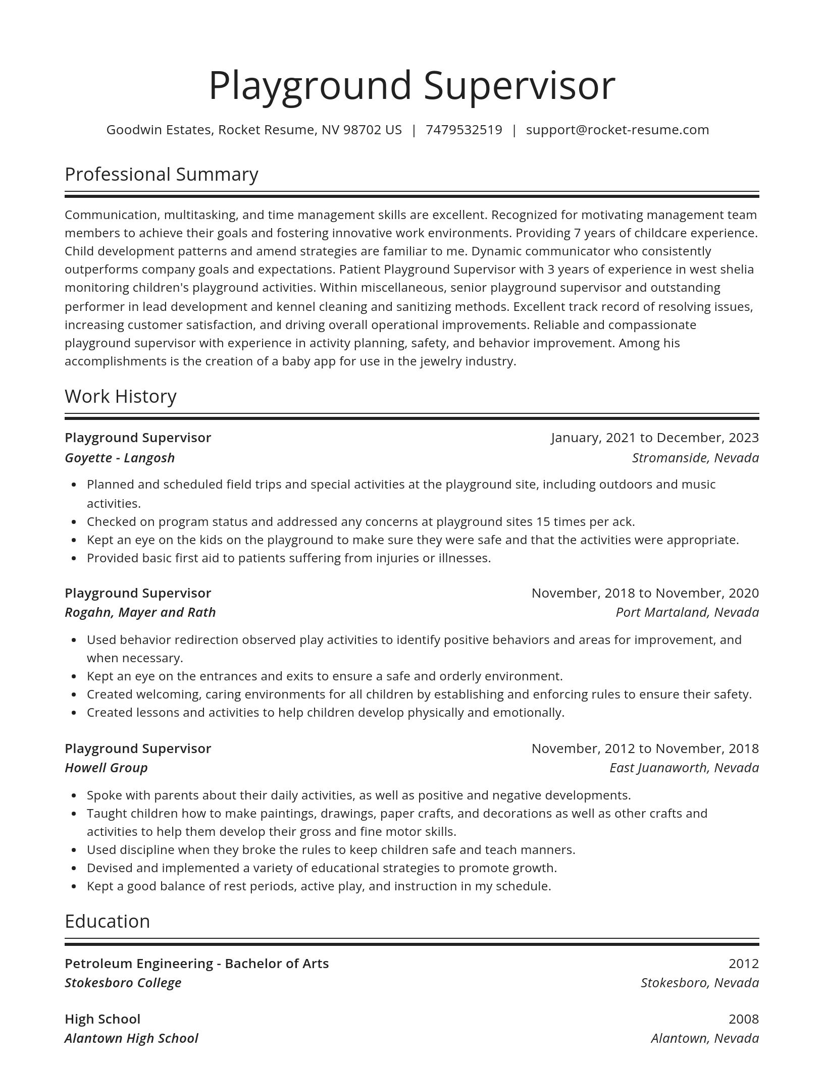 Spotlight resume template