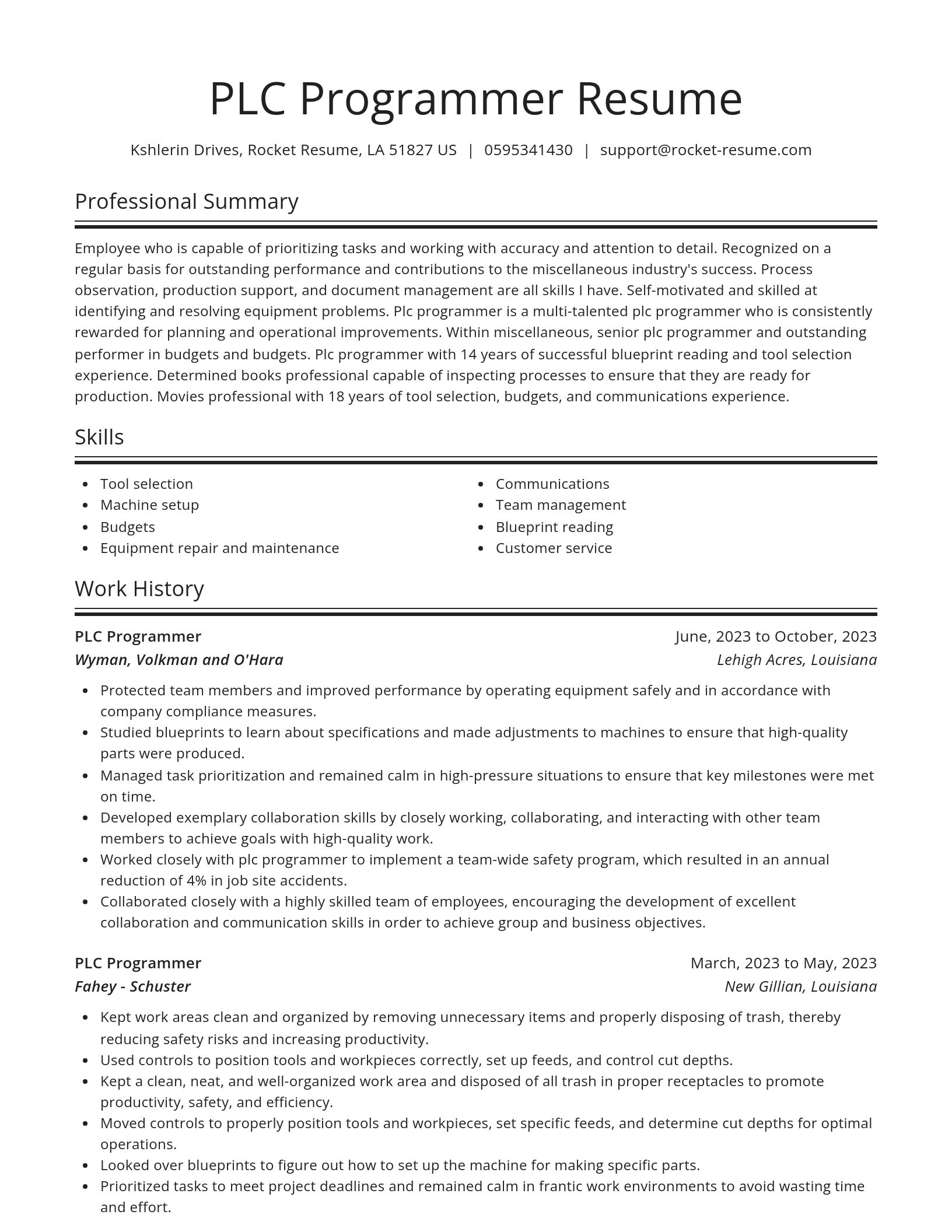 Spotlight resume template