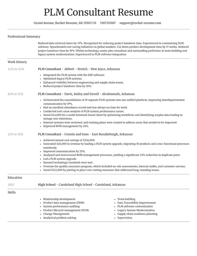 Dignified resume template