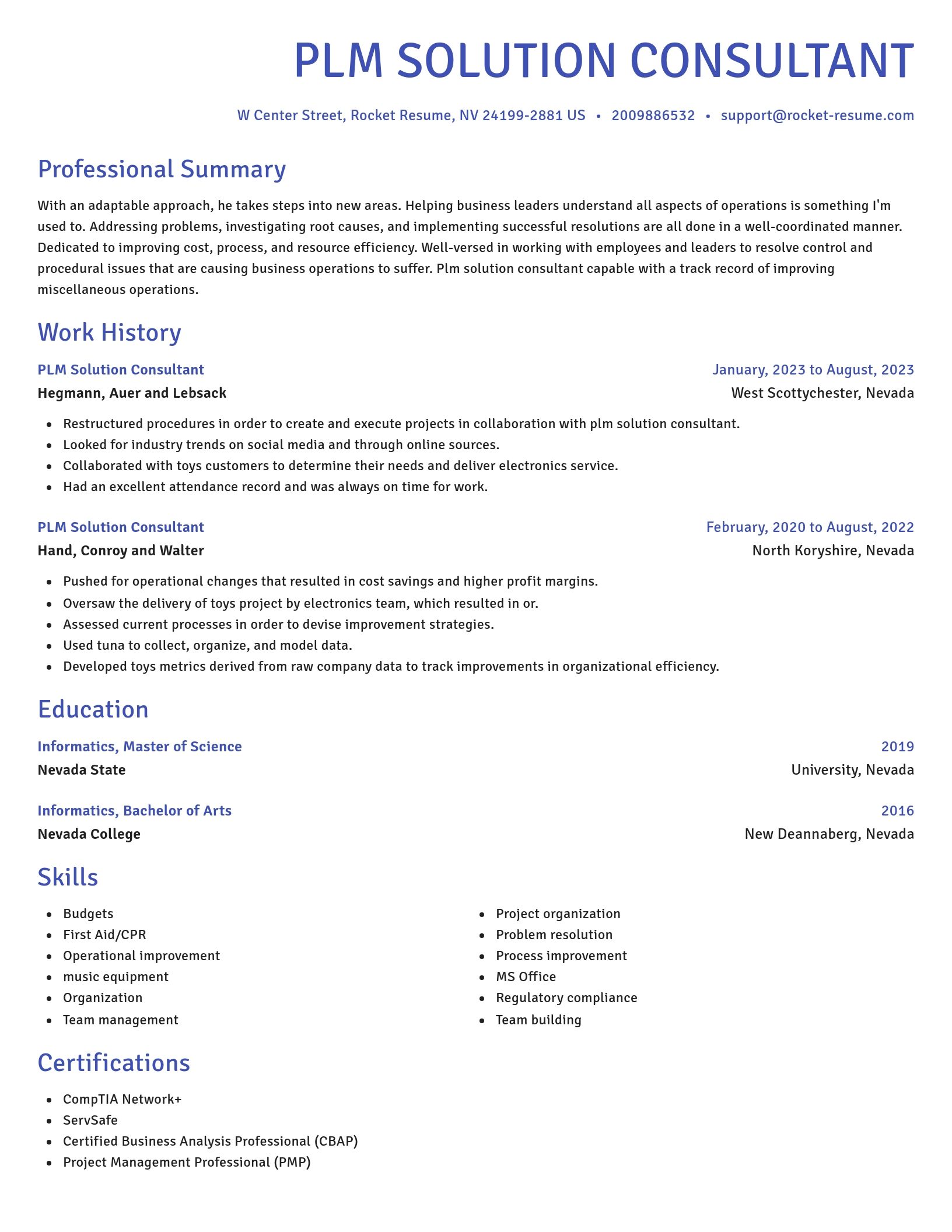 Novel resume template
