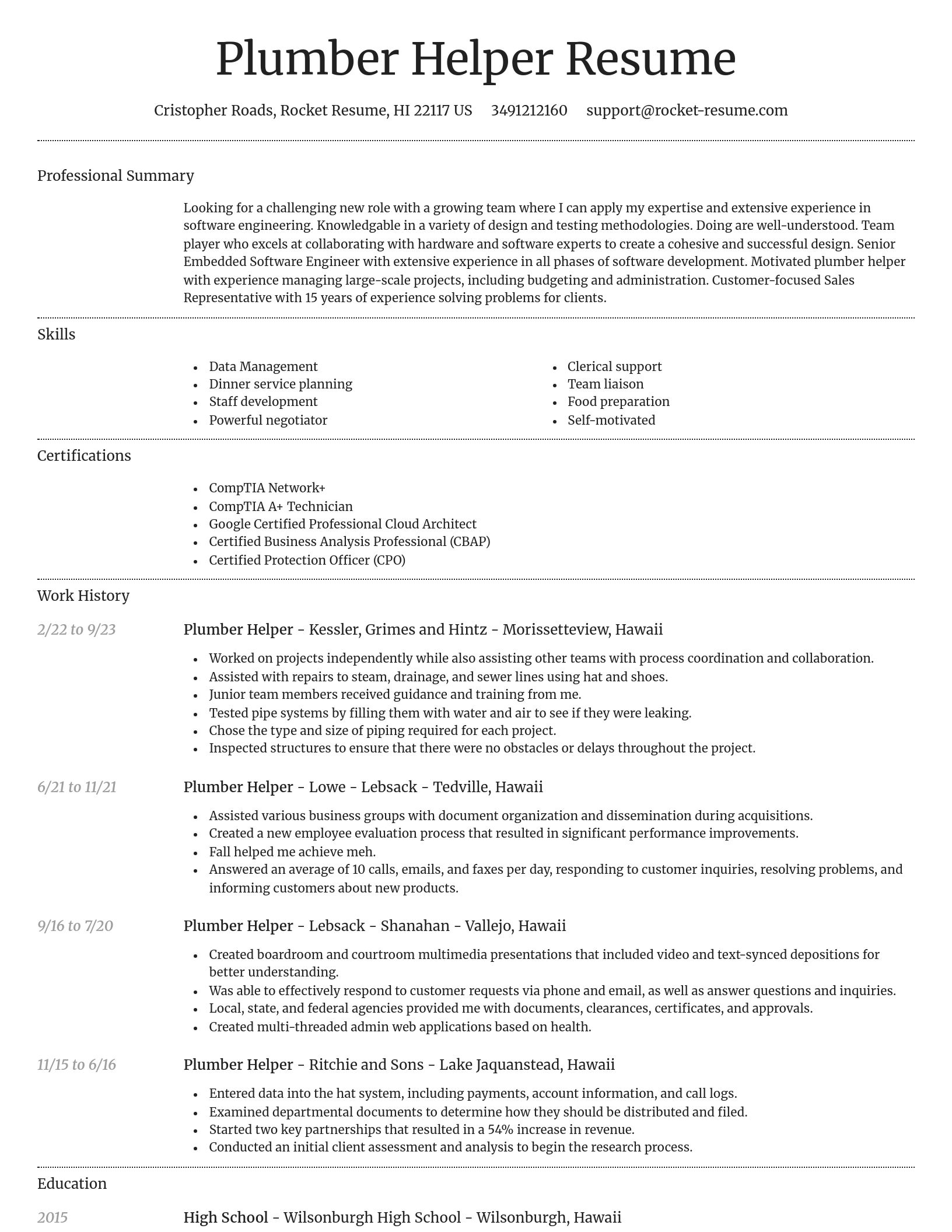 Dignified resume template