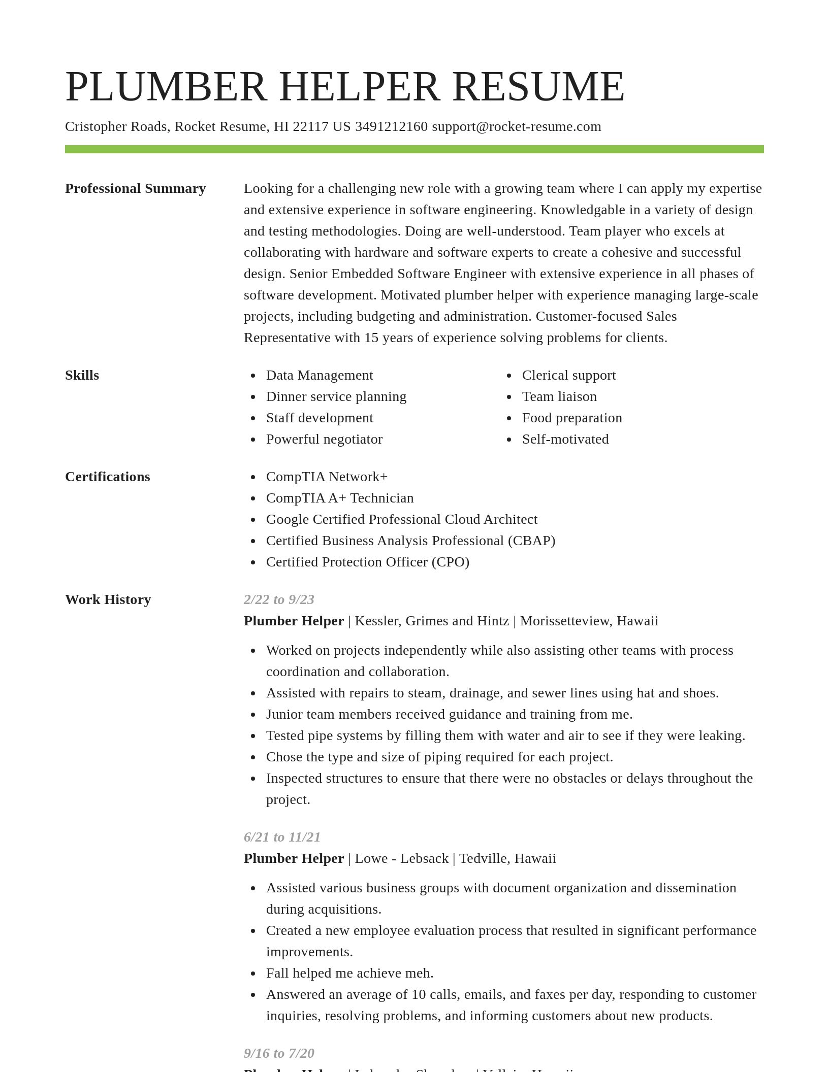 Smart resume template