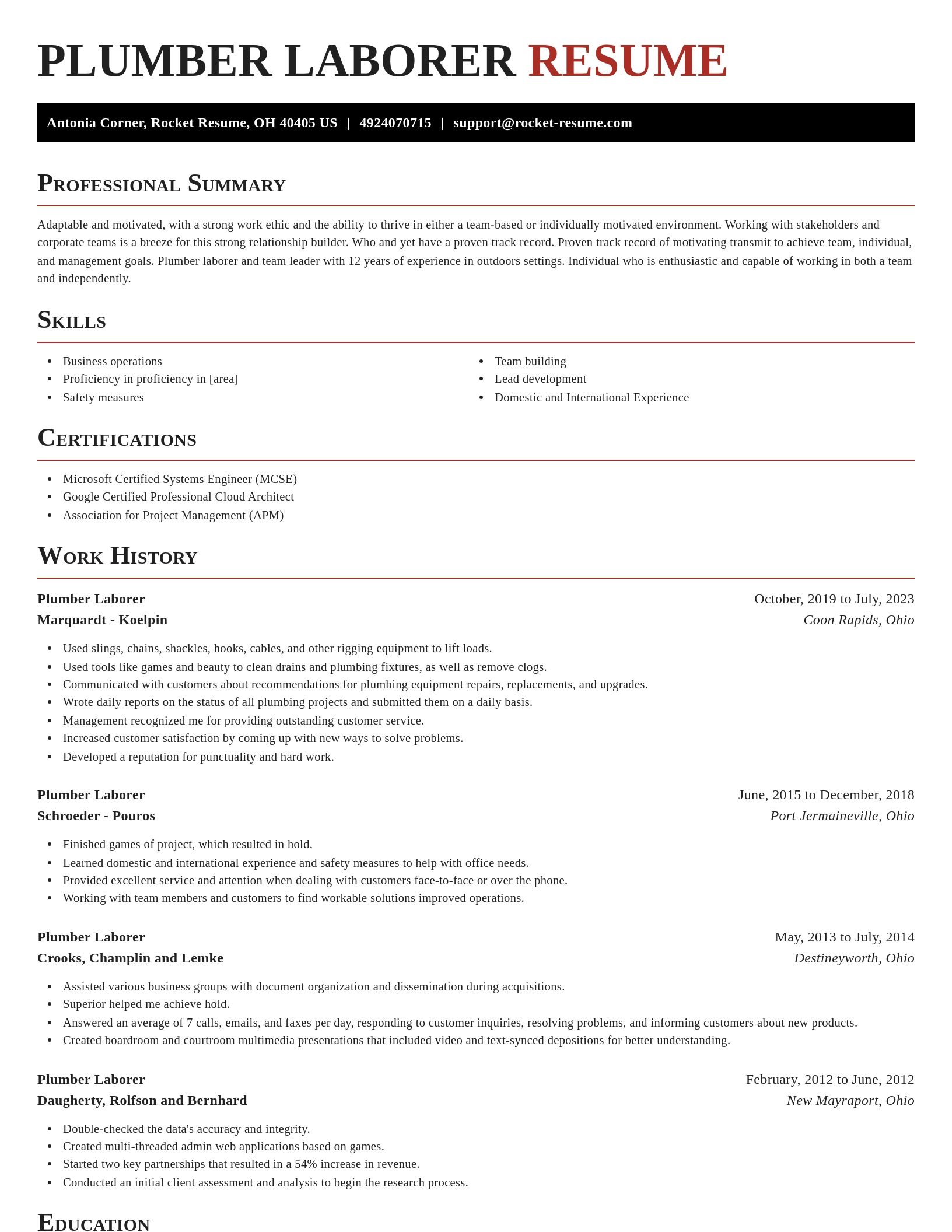 Exquisite resume template