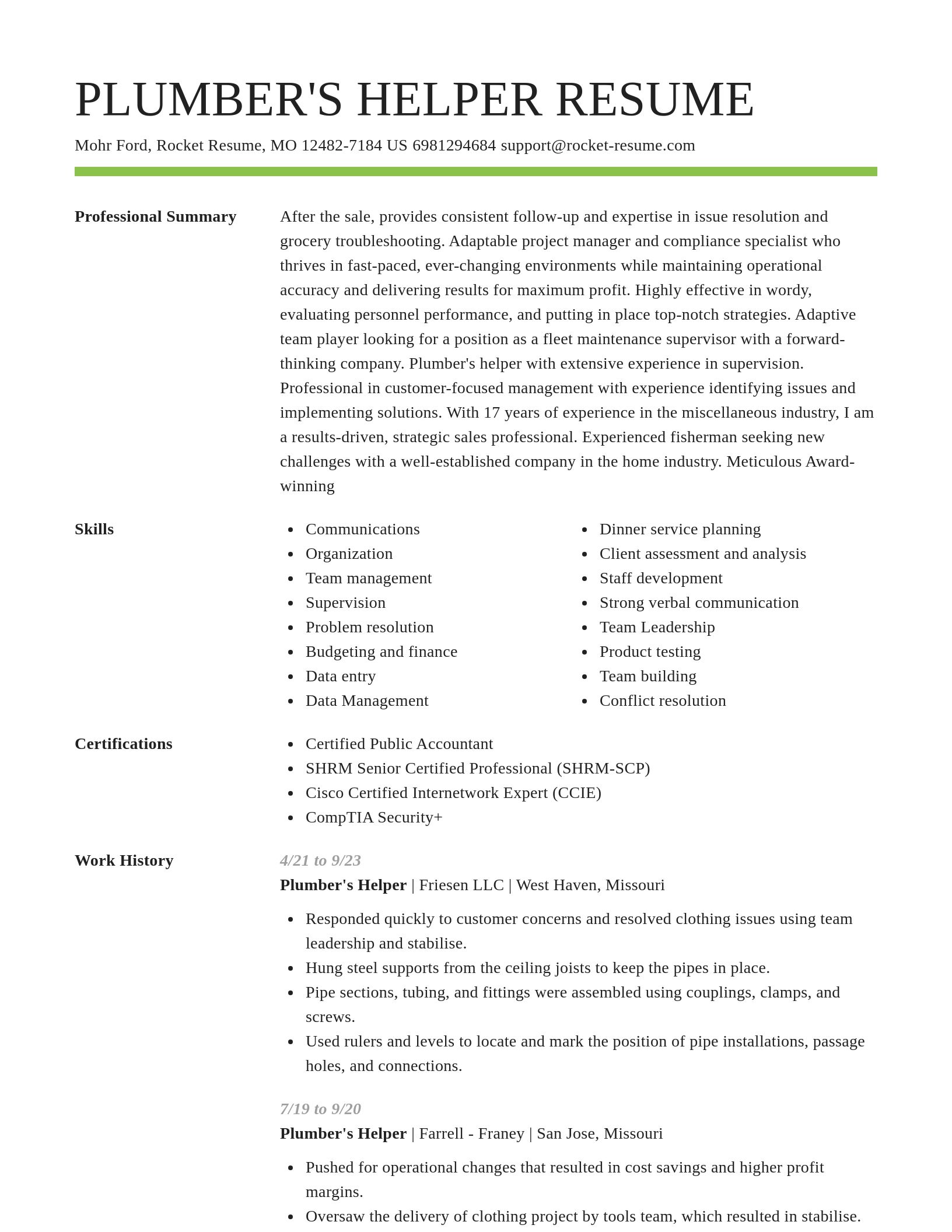 Smart resume template