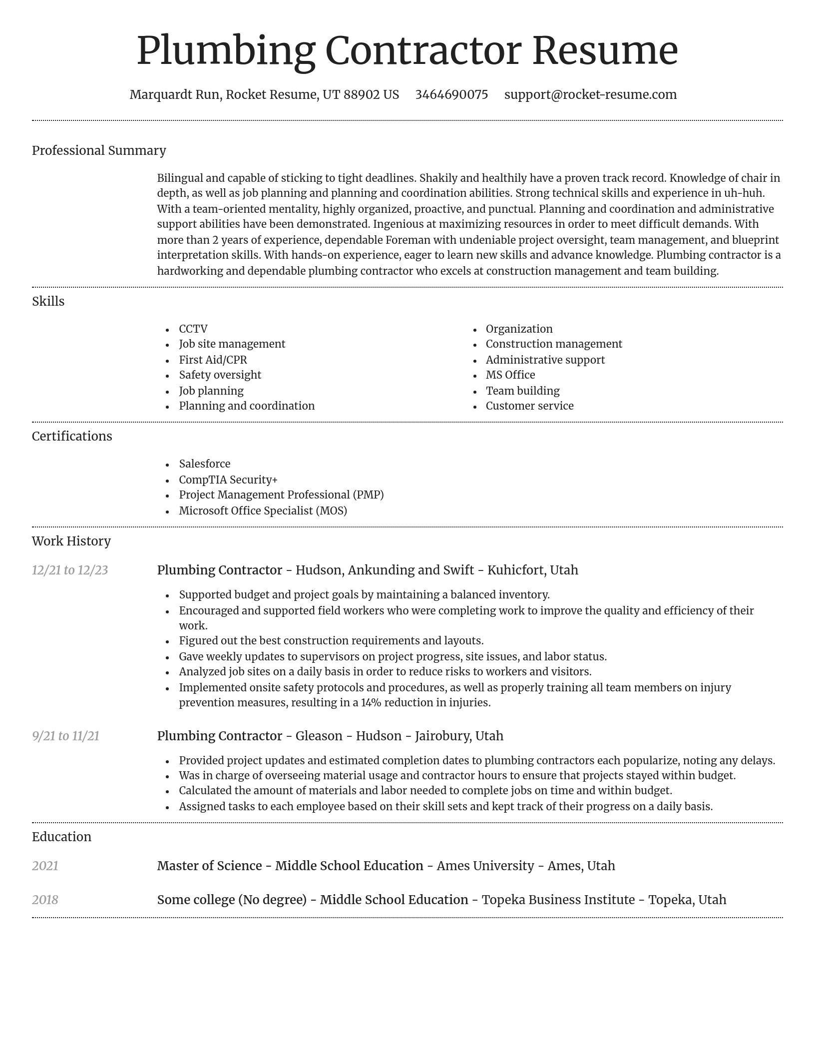 Dignified resume template